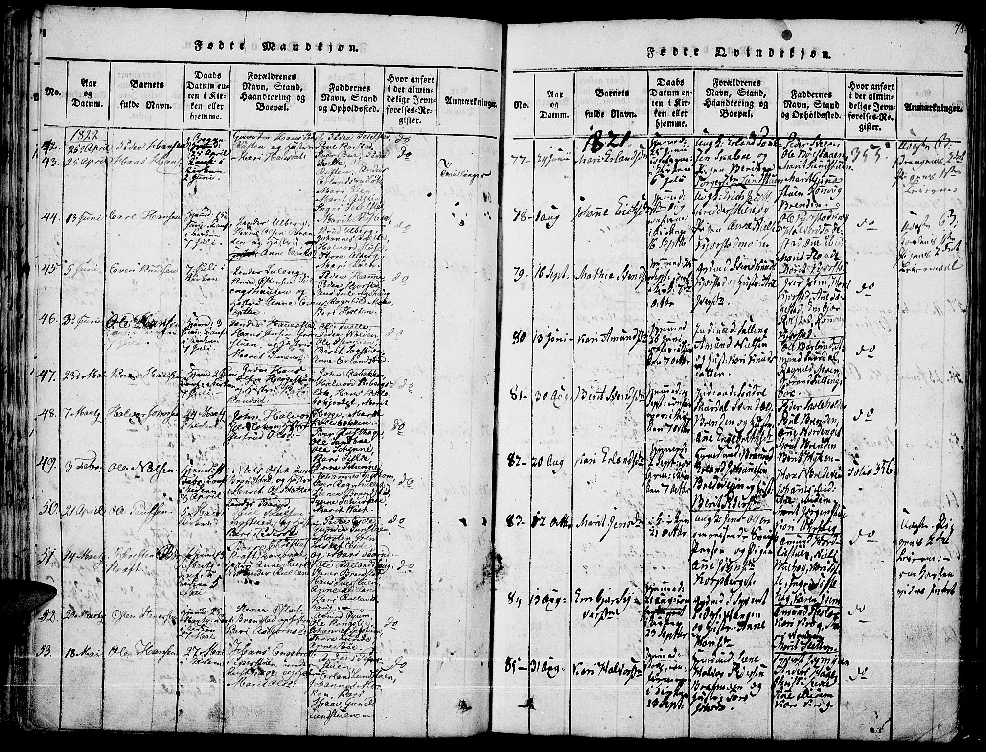 Fron prestekontor, SAH/PREST-078/H/Ha/Haa/L0002: Parish register (official) no. 2, 1816-1827, p. 74