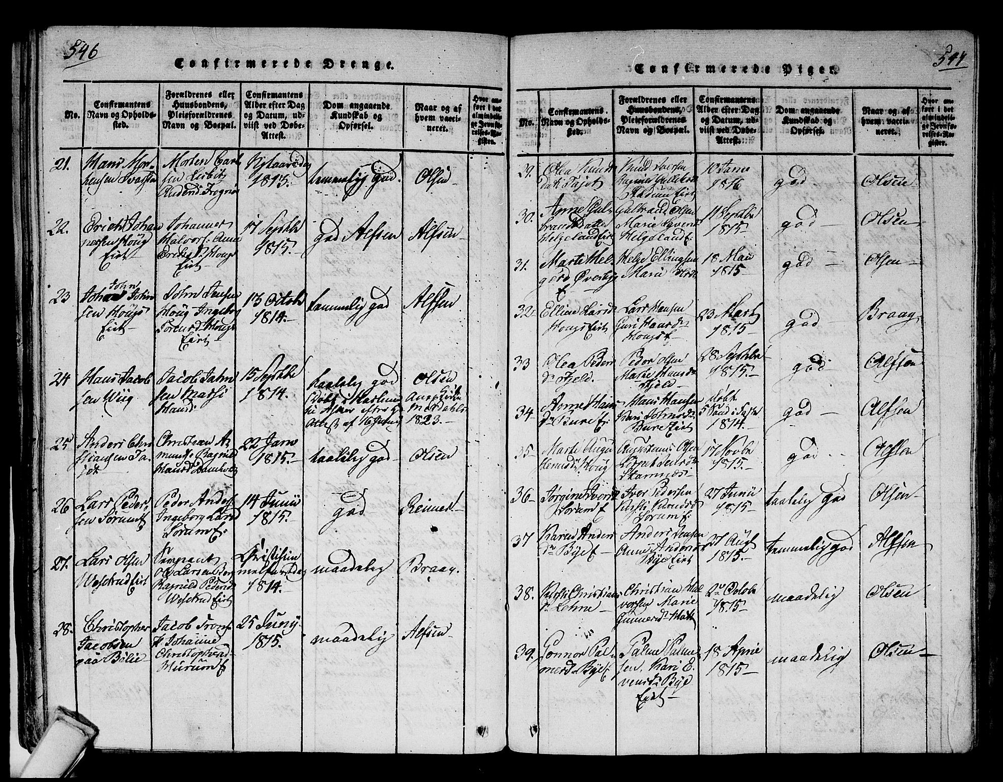 Hole kirkebøker, SAKO/A-228/F/Fa/L0004: Parish register (official) no. I 4, 1814-1833, p. 546-547