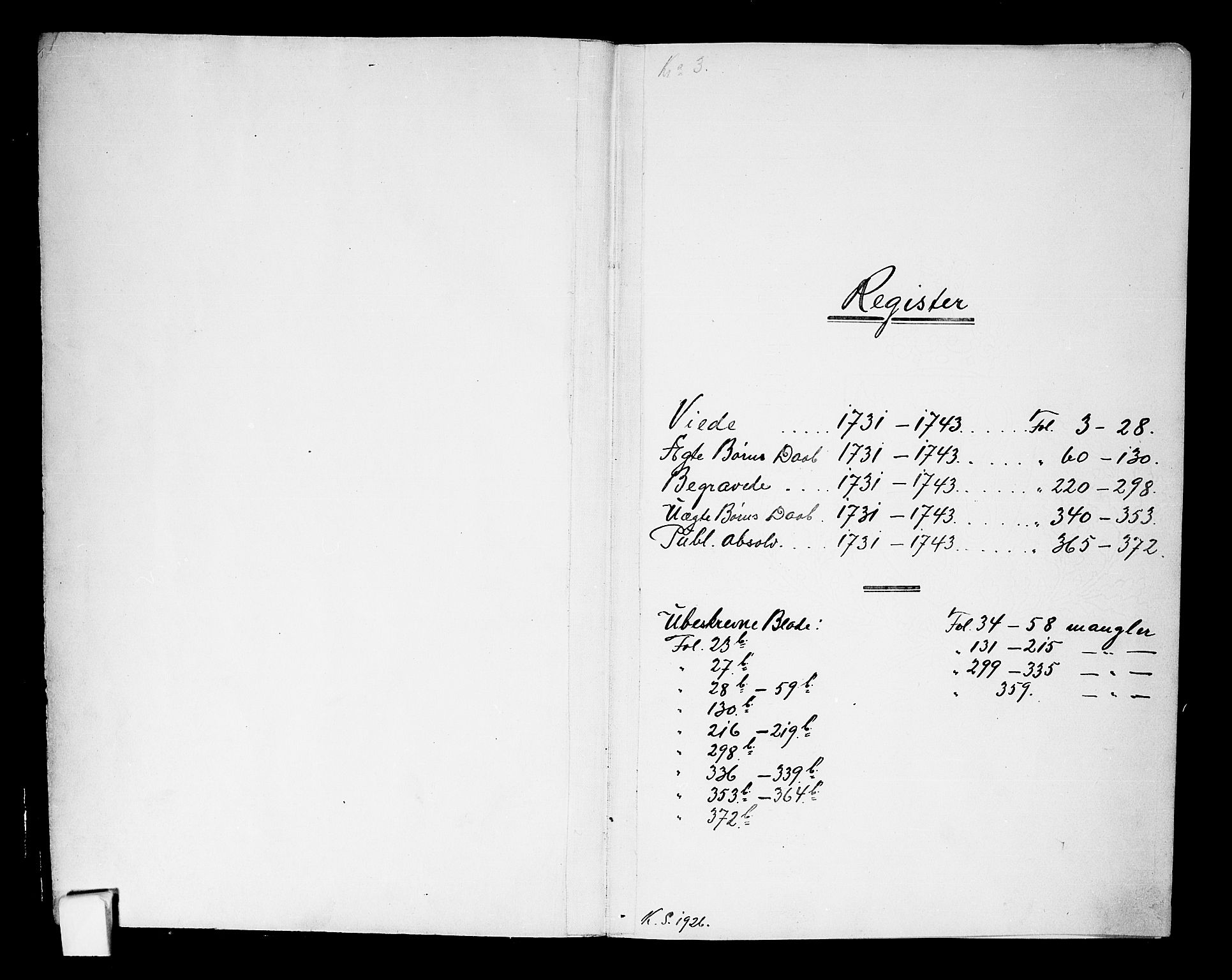 Oslo domkirke Kirkebøker, SAO/A-10752/F/Fa/L0003: Parish register (official) no. 3, 1731-1743