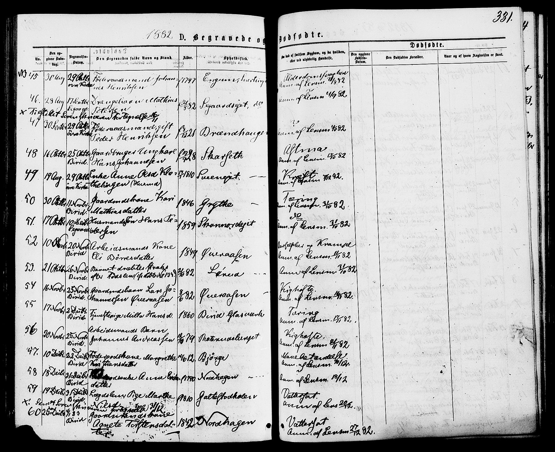 Biri prestekontor, SAH/PREST-096/H/Ha/Haa/L0006: Parish register (official) no. 6, 1877-1886, p. 331