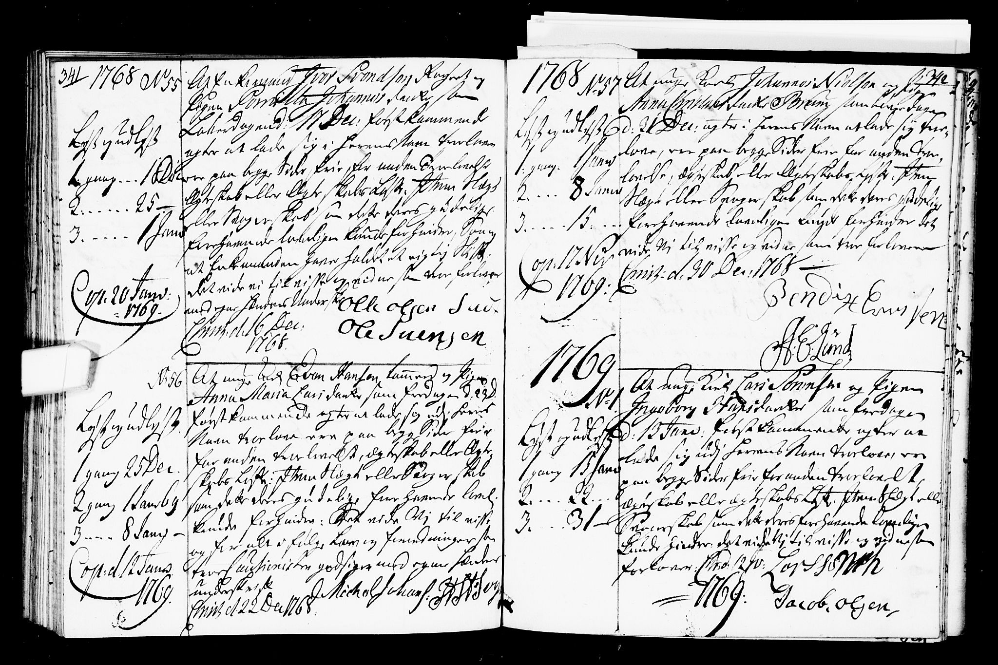 Oslo domkirke Kirkebøker, SAO/A-10752/L/La/L0008: Best man's statements no. 8, 1759-1769, p. 341-342