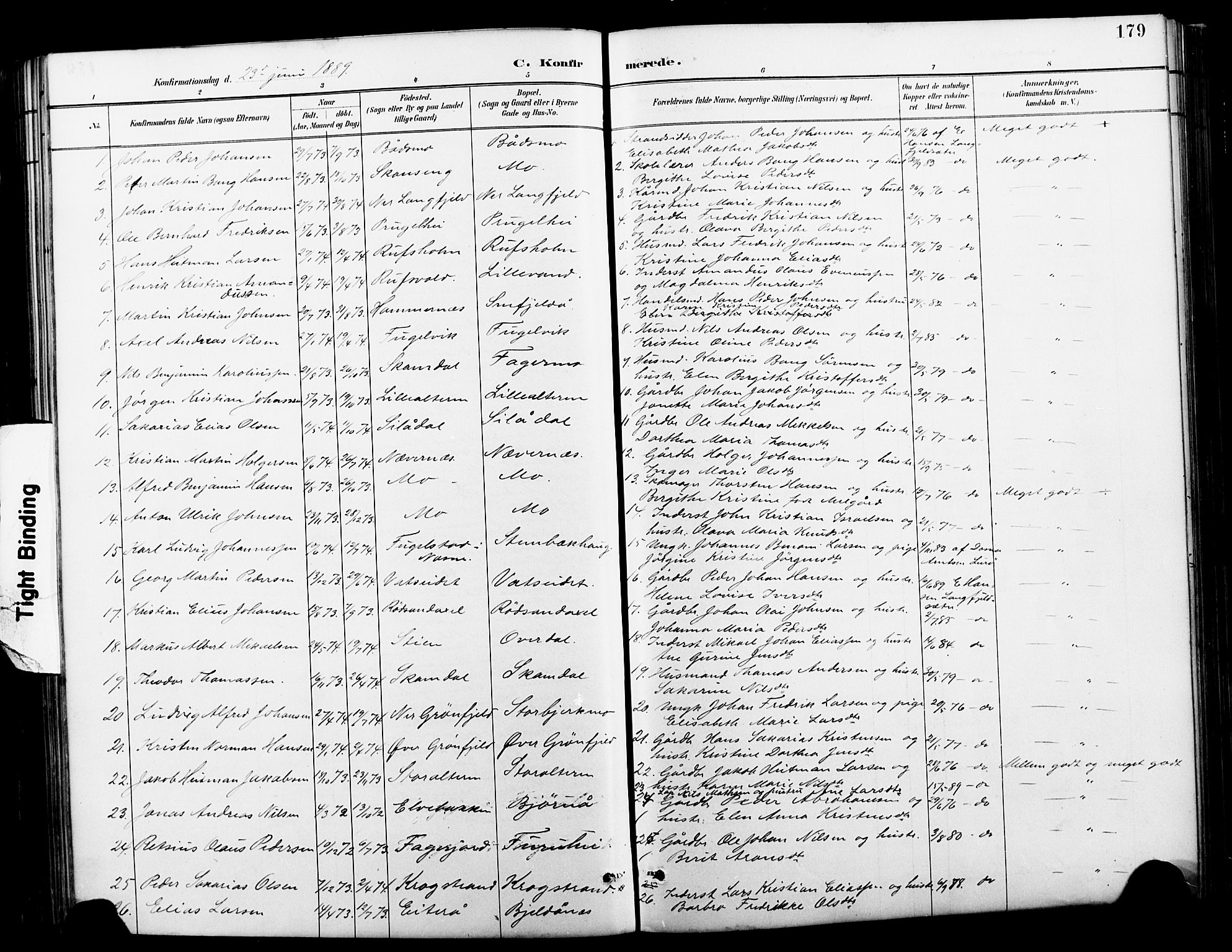 Ministerialprotokoller, klokkerbøker og fødselsregistre - Nordland, AV/SAT-A-1459/827/L0421: Parish register (copy) no. 827C10, 1887-1906, p. 179