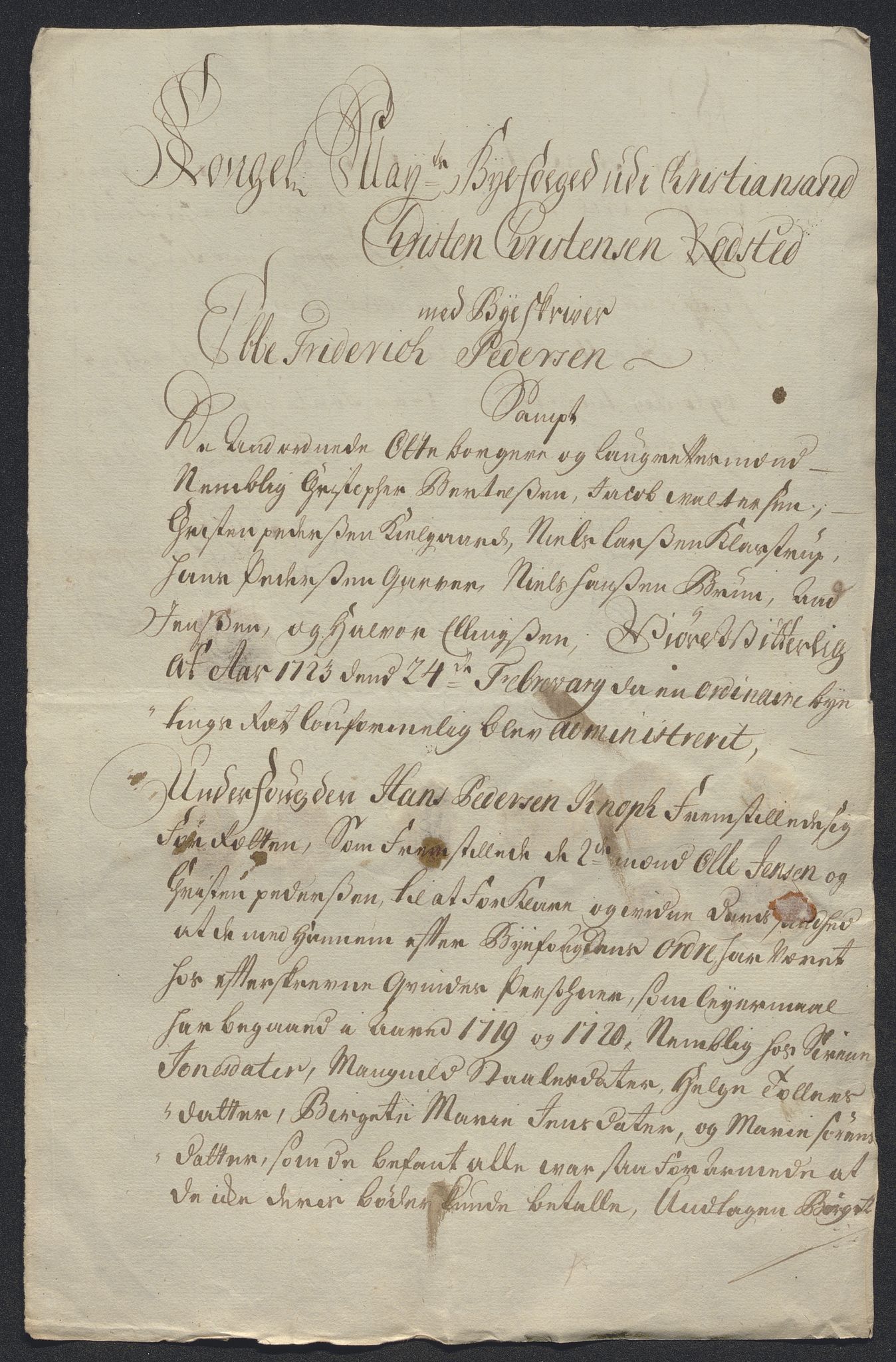 Rentekammeret inntil 1814, Reviderte regnskaper, Byregnskaper, AV/RA-EA-4066/R/Rm/L0286: [M19] Sikt og sakefall, 1719-1727, p. 140