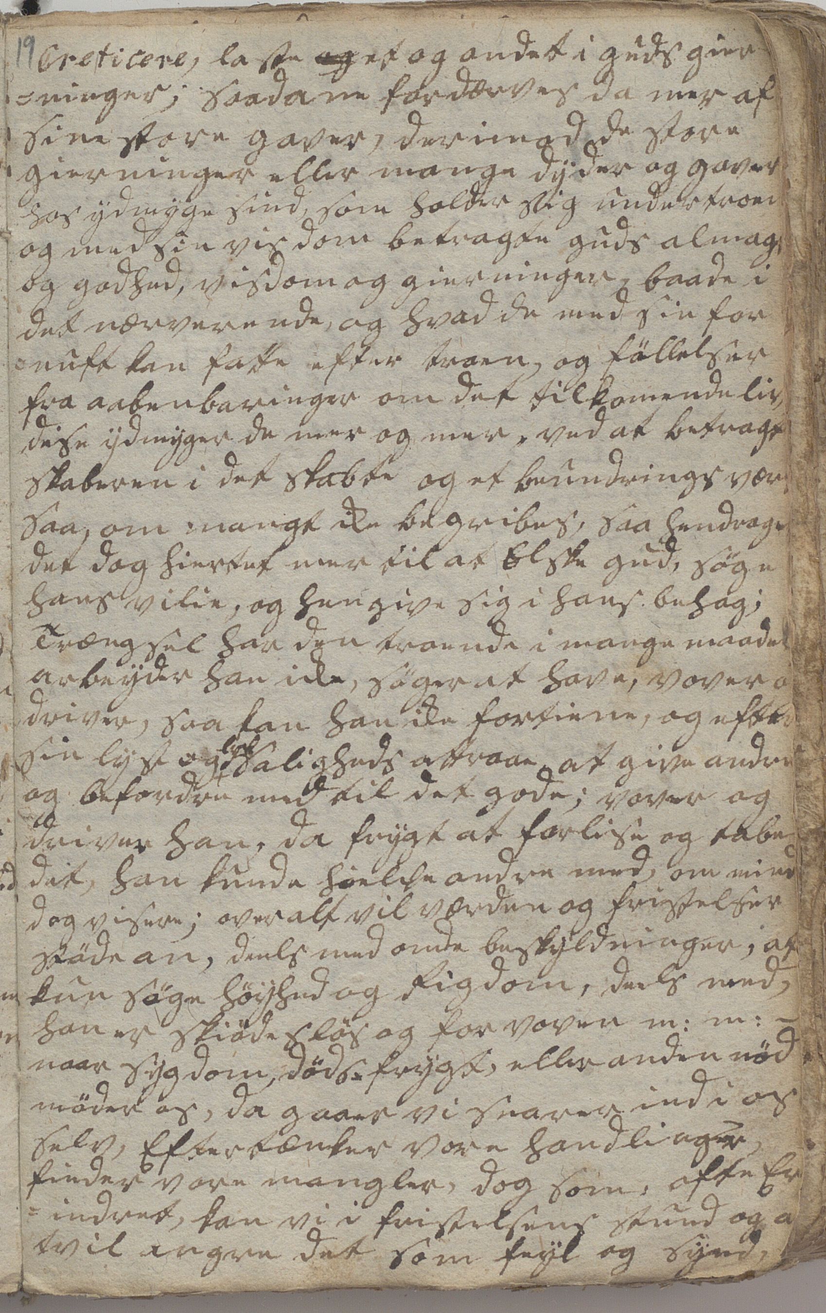 Heggtveitsamlingen, TMF/A-1007/H/L0046/0007: Brev, kopibøker, prekener, manus etc.  / "Fossem" - Kopibok. Sanger og brev, 1800-1802, p. 19