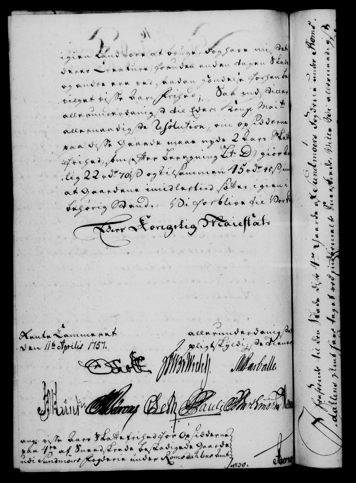 Rentekammeret, Kammerkanselliet, RA/EA-3111/G/Gf/Gfa/L0039: Norsk relasjons- og resolusjonsprotokoll (merket RK 52.39), 1757, p. 260