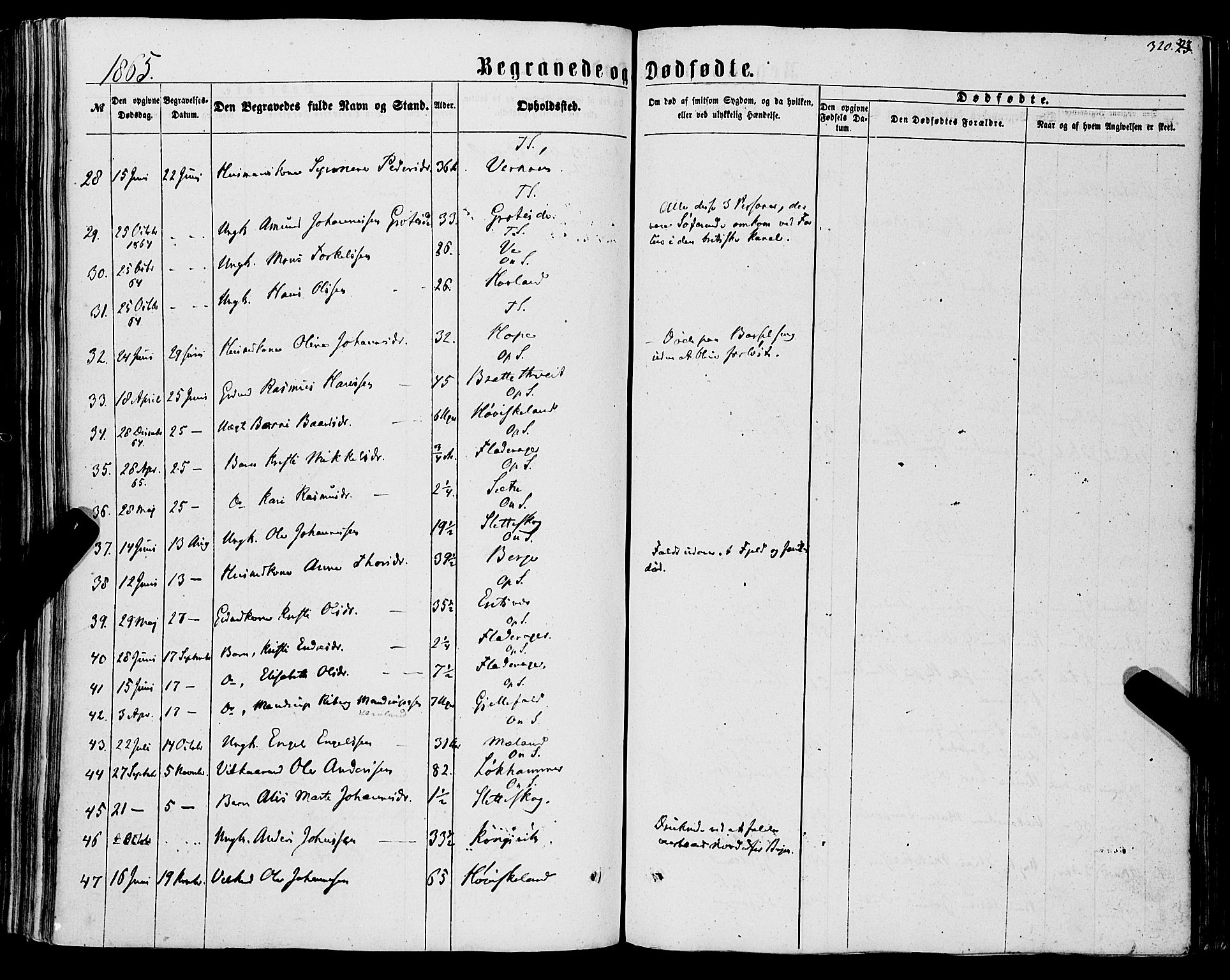 Tysnes sokneprestembete, SAB/A-78601/H/Haa: Parish register (official) no. A 11, 1860-1871, p. 320