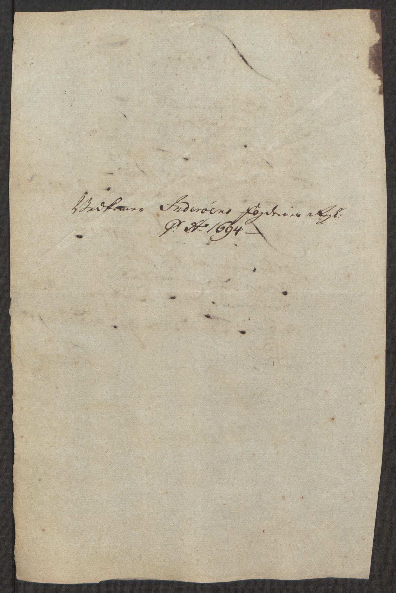 Rentekammeret inntil 1814, Reviderte regnskaper, Fogderegnskap, AV/RA-EA-4092/R63/L4308: Fogderegnskap Inderøy, 1692-1694, p. 532