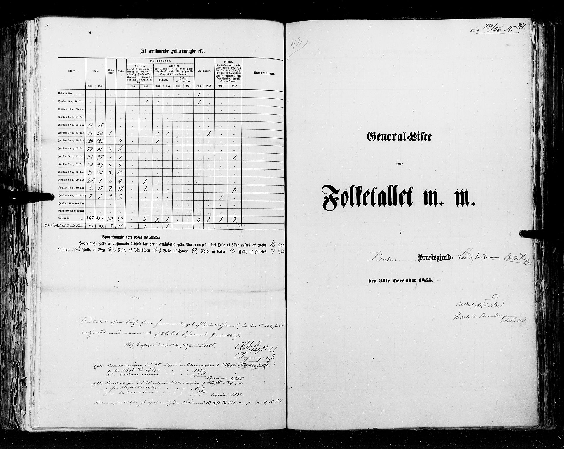 RA, Census 1855, vol. 2: Kristians amt, Buskerud amt og Jarlsberg og Larvik amt, 1855, p. 241