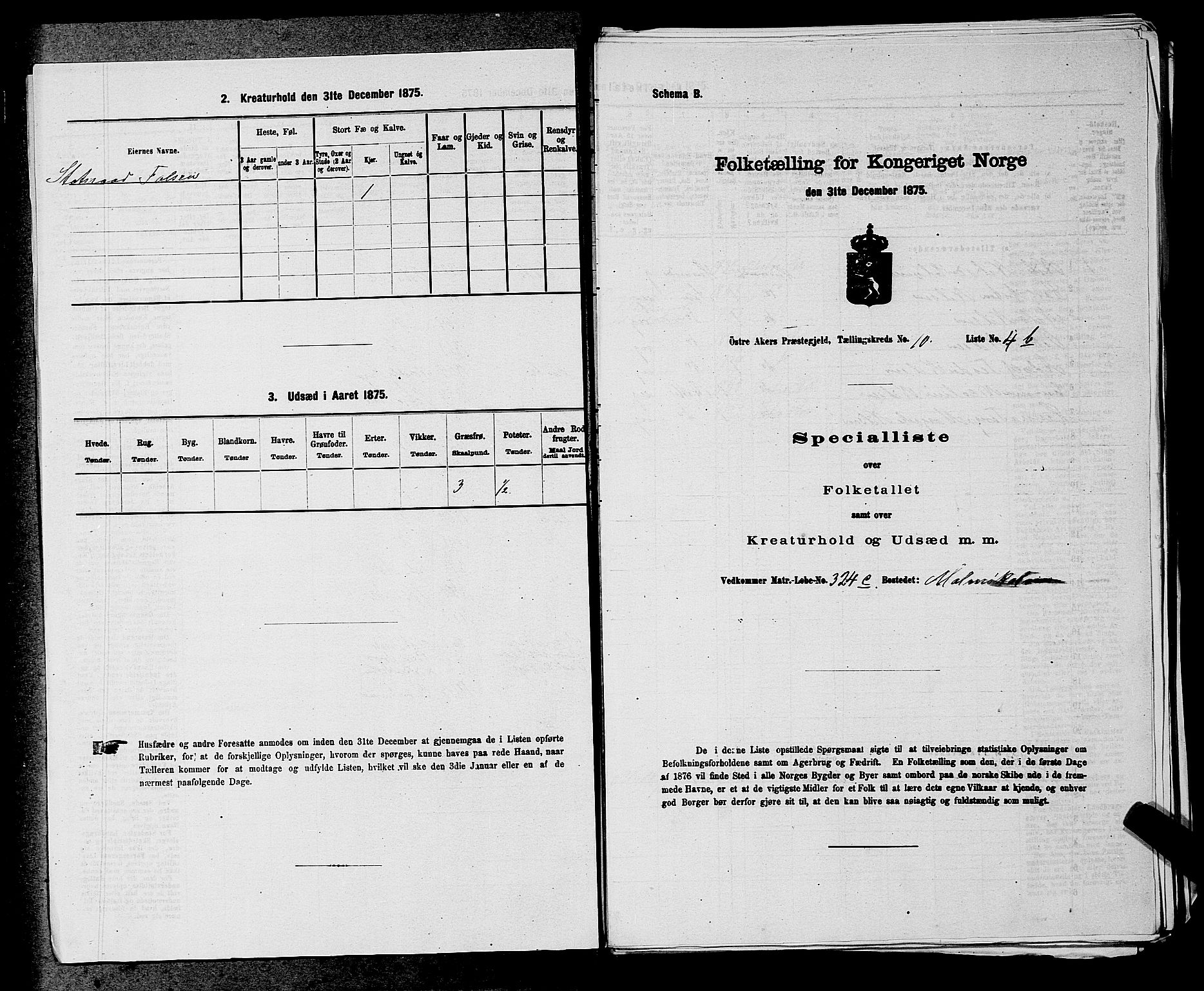 RA, 1875 census for 0218bP Østre Aker, 1875, p. 3462