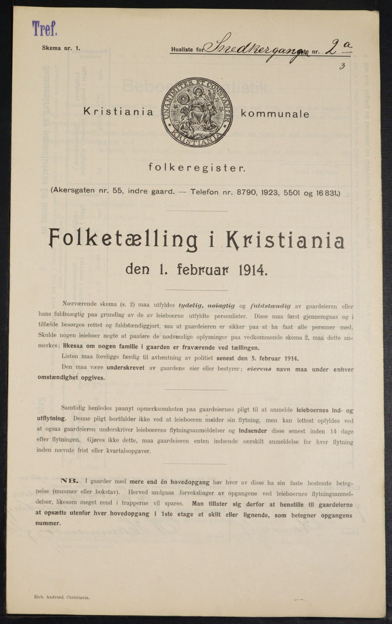 OBA, Municipal Census 1914 for Kristiania, 1914, p. 97818