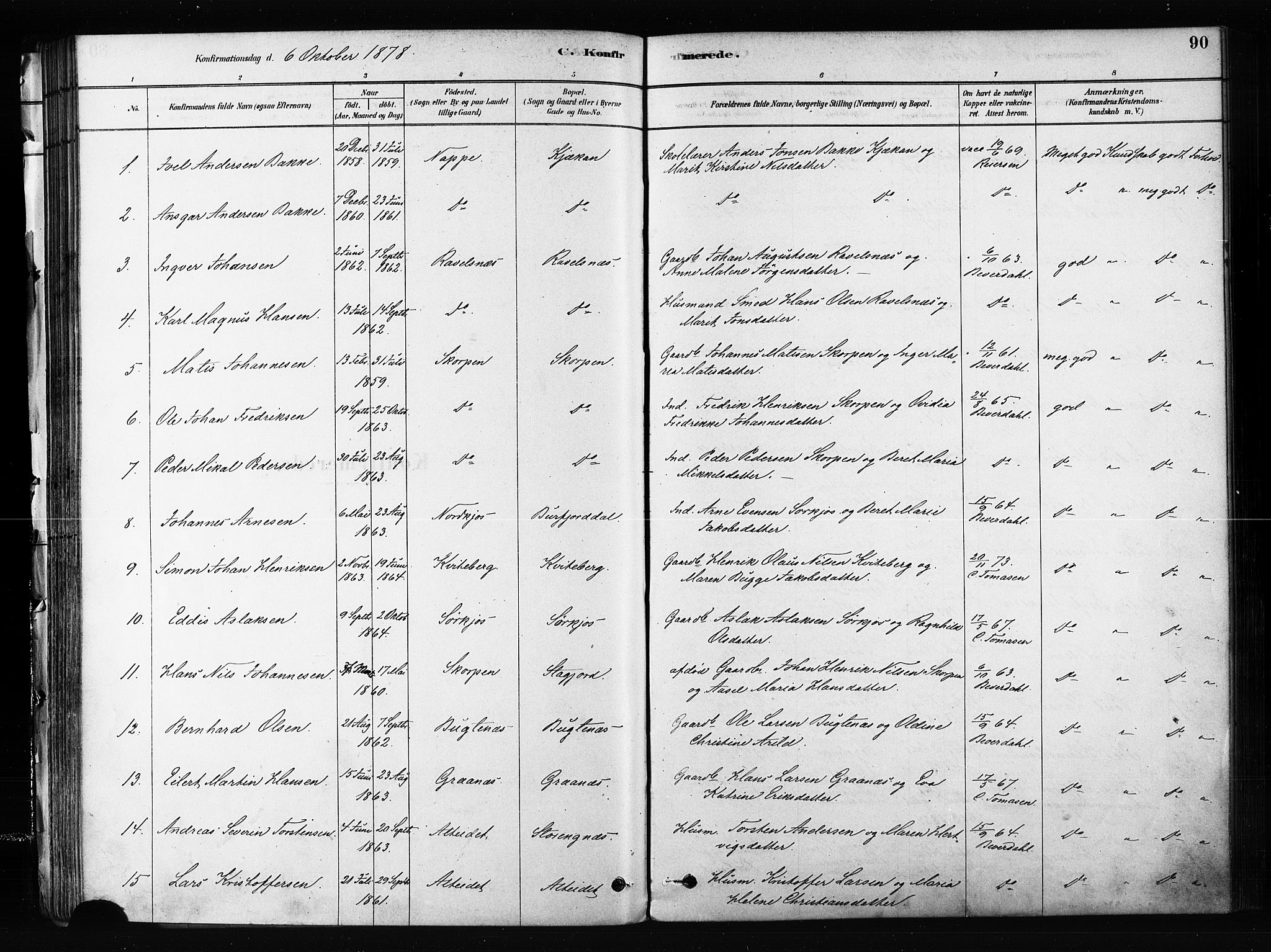 Skjervøy sokneprestkontor, SATØ/S-1300/H/Ha/Haa/L0012kirke: Parish register (official) no. 12, 1878-1891, p. 90