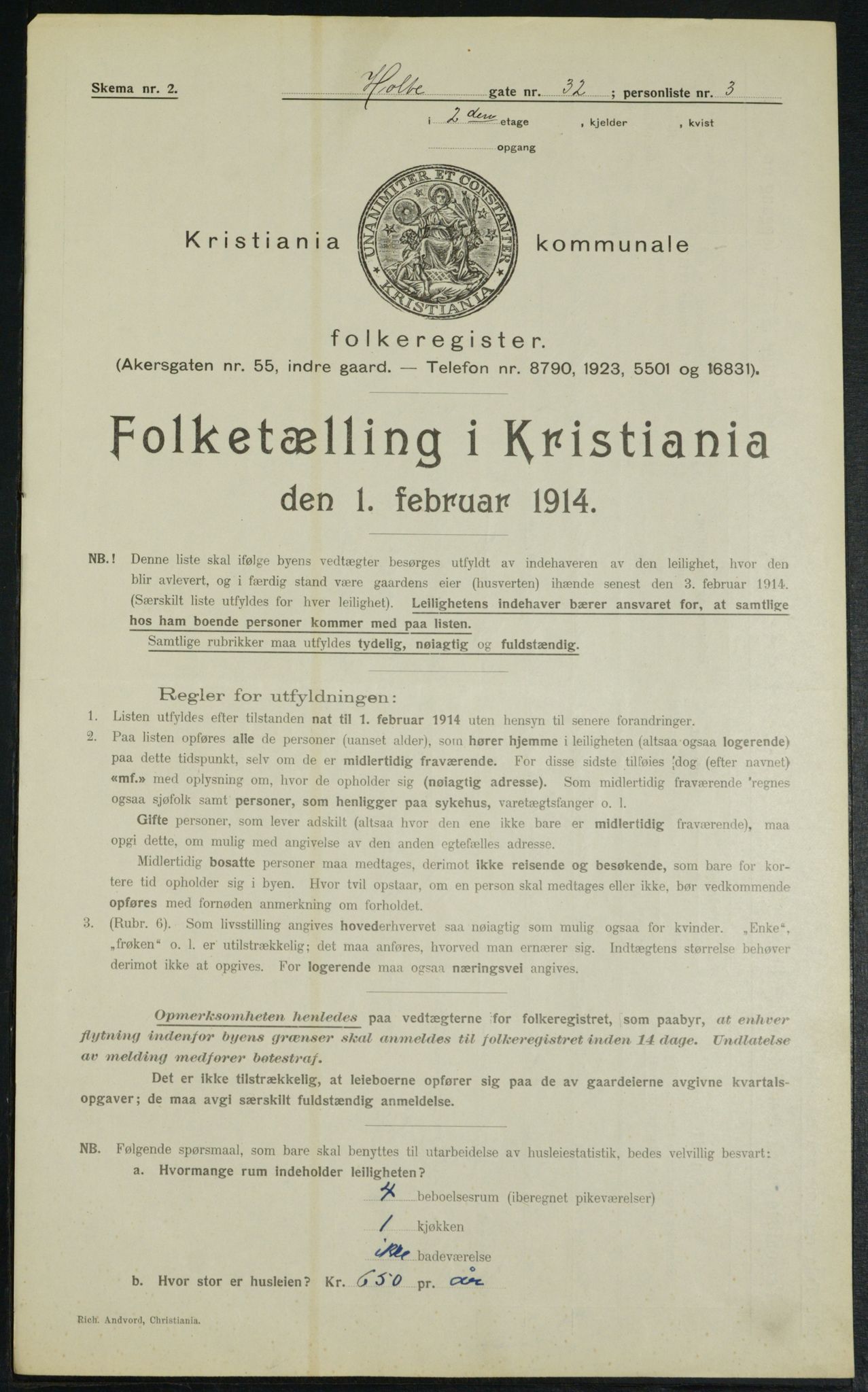 OBA, Municipal Census 1914 for Kristiania, 1914, p. 41442