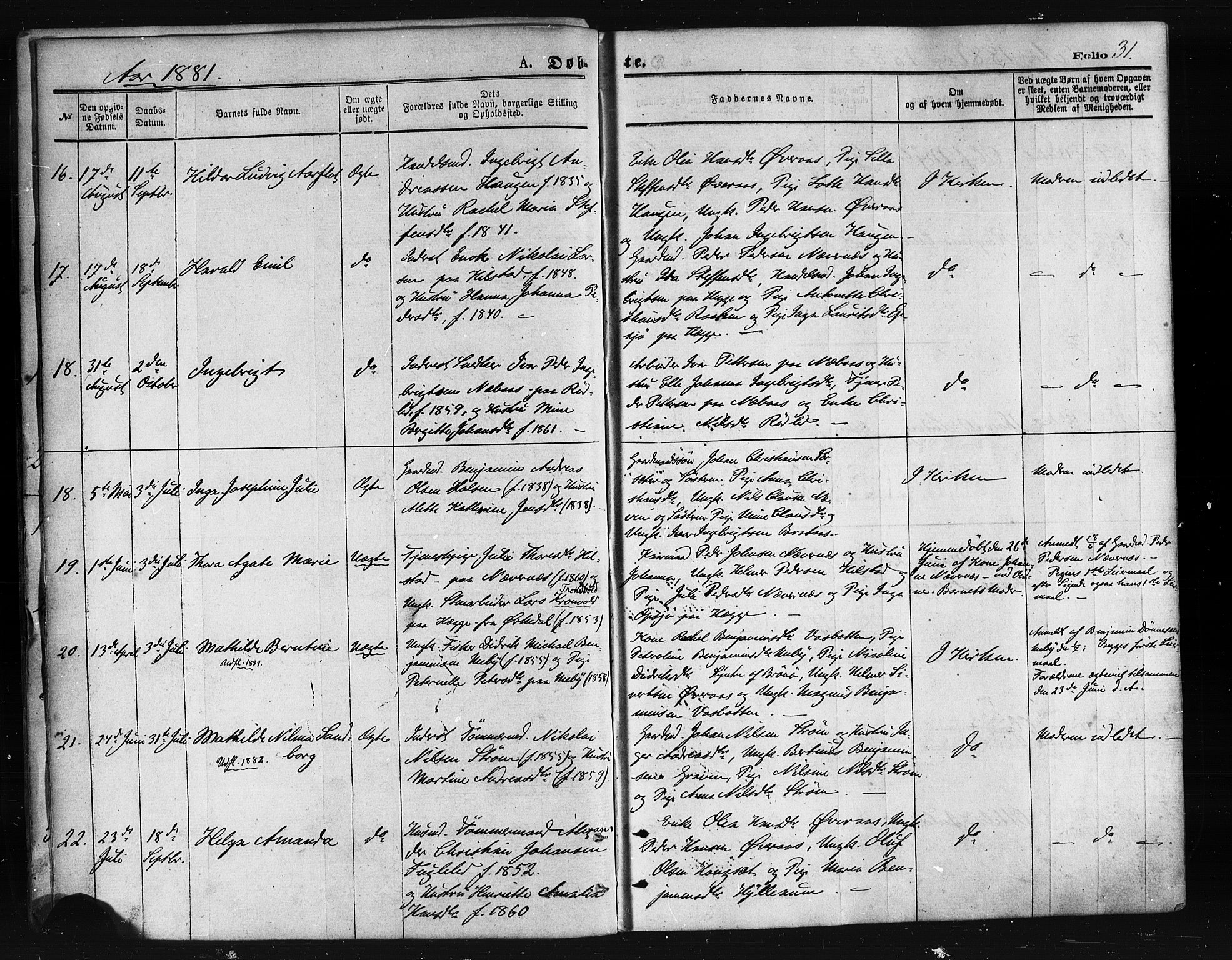 Ministerialprotokoller, klokkerbøker og fødselsregistre - Nordland, AV/SAT-A-1459/814/L0225: Parish register (official) no. 814A06, 1875-1885, p. 31