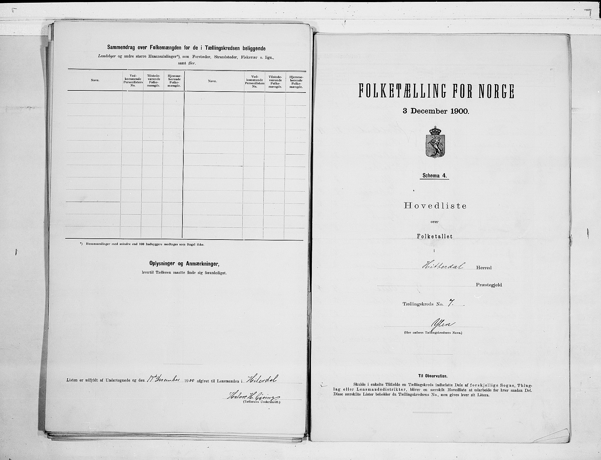 SAKO, 1900 census for Heddal, 1900, p. 22