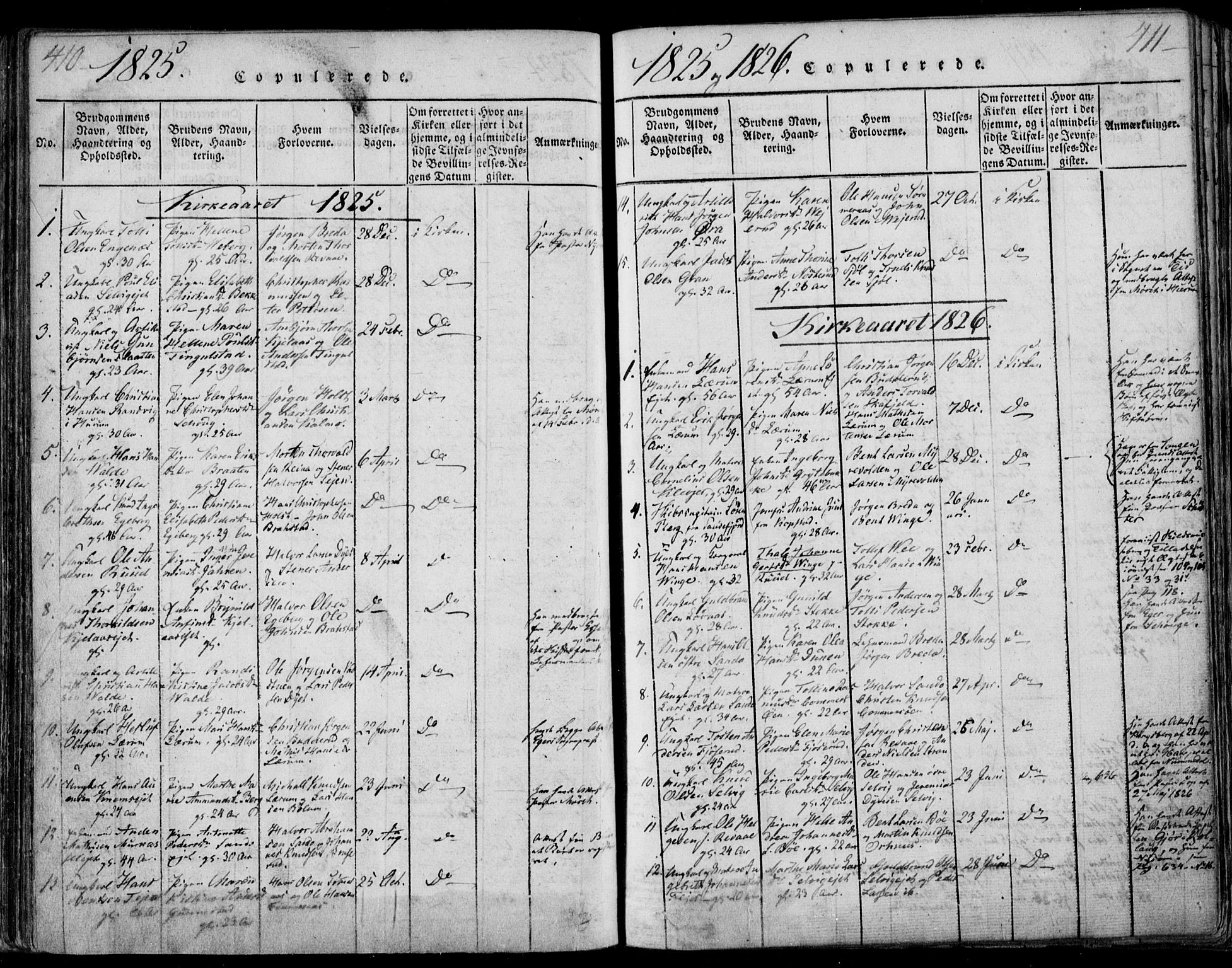 Sande Kirkebøker, SAKO/A-53/F/Fa/L0003: Parish register (official) no. 3, 1814-1847, p. 410-411