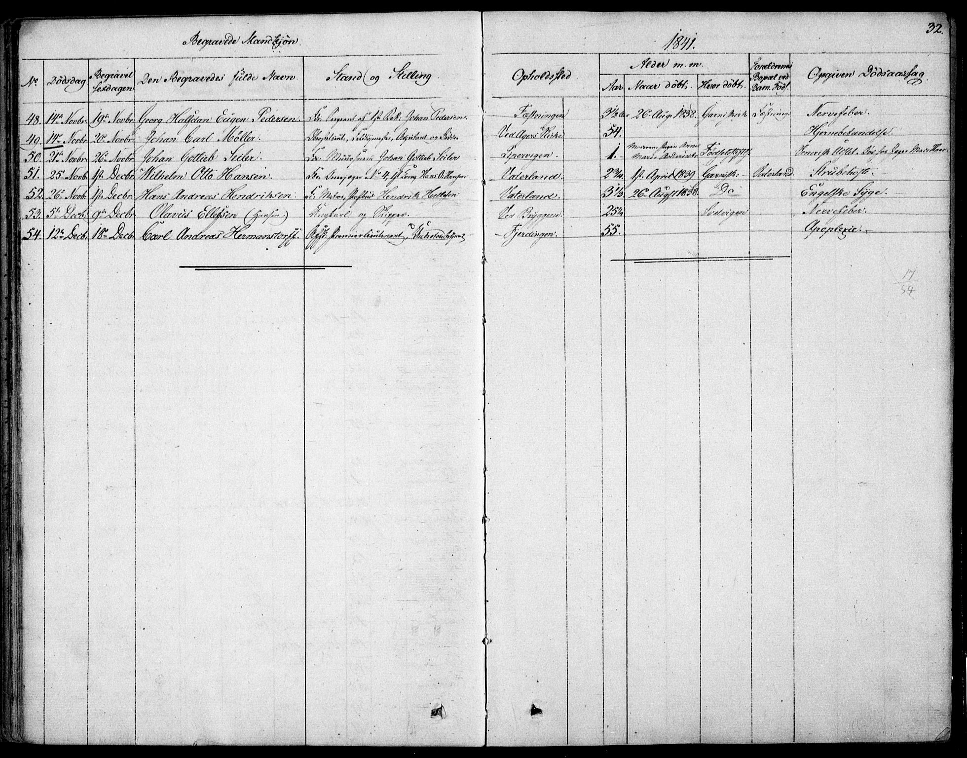 Garnisonsmenigheten Kirkebøker, AV/SAO-A-10846/F/Fa/L0007: Parish register (official) no. 7, 1828-1881, p. 32