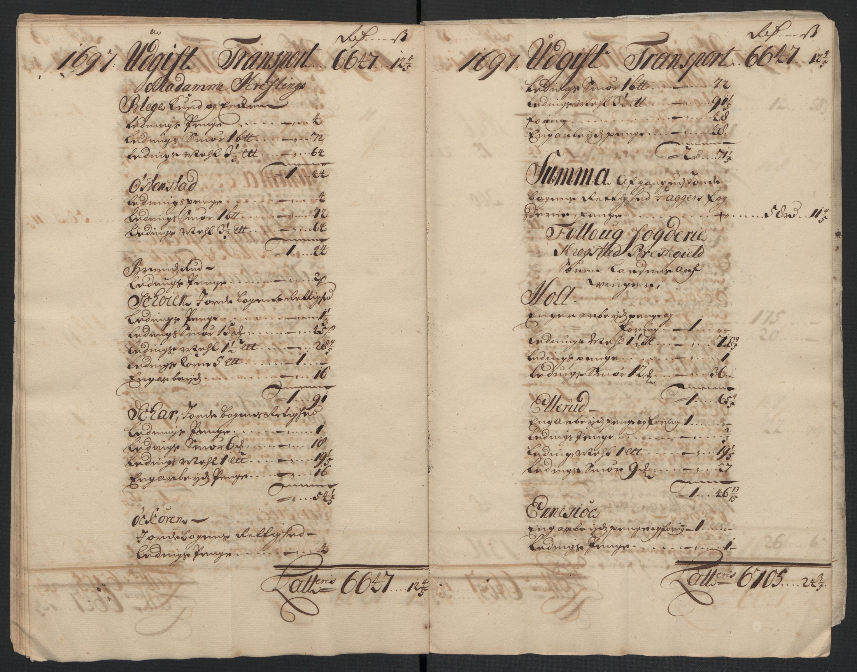 Rentekammeret inntil 1814, Reviderte regnskaper, Fogderegnskap, AV/RA-EA-4092/R10/L0440: Fogderegnskap Aker og Follo, 1696-1697, p. 252