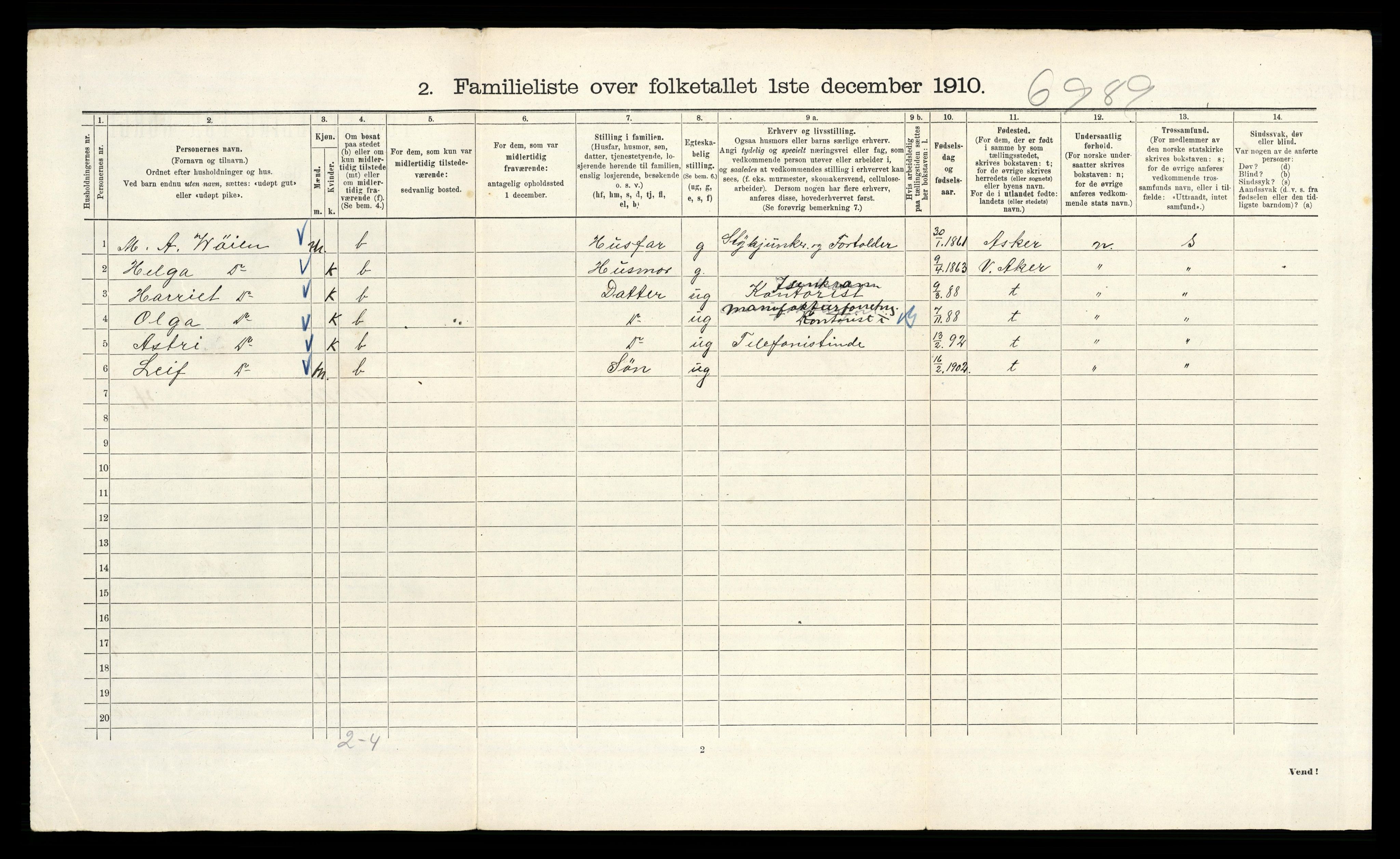 RA, 1910 census for Kristiania, 1910, p. 123208