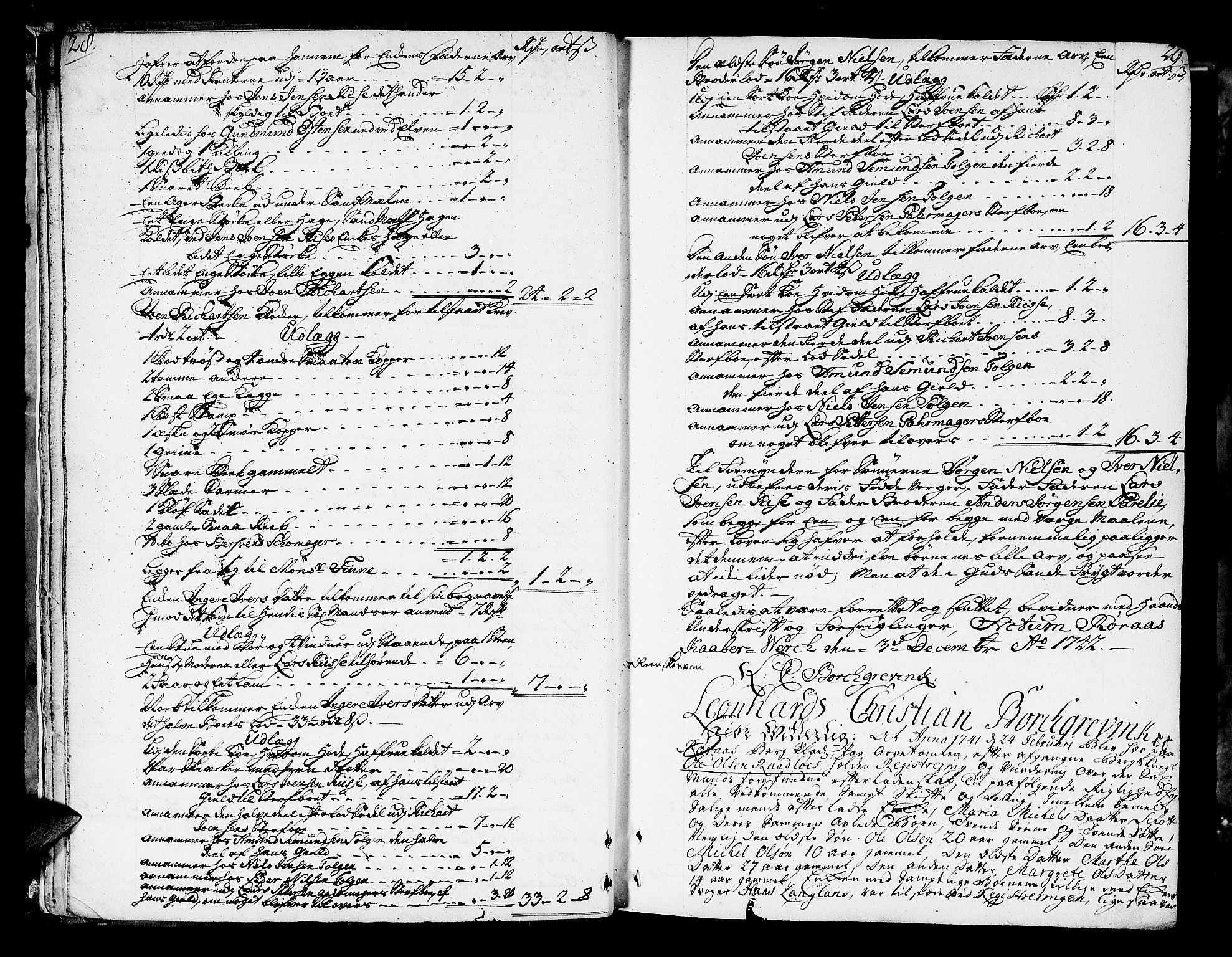 Røros Bergrett, AV/SAT-A-0024/3/3A/L0005: Skifteprotokoll, 1742-1756, p. 28-29