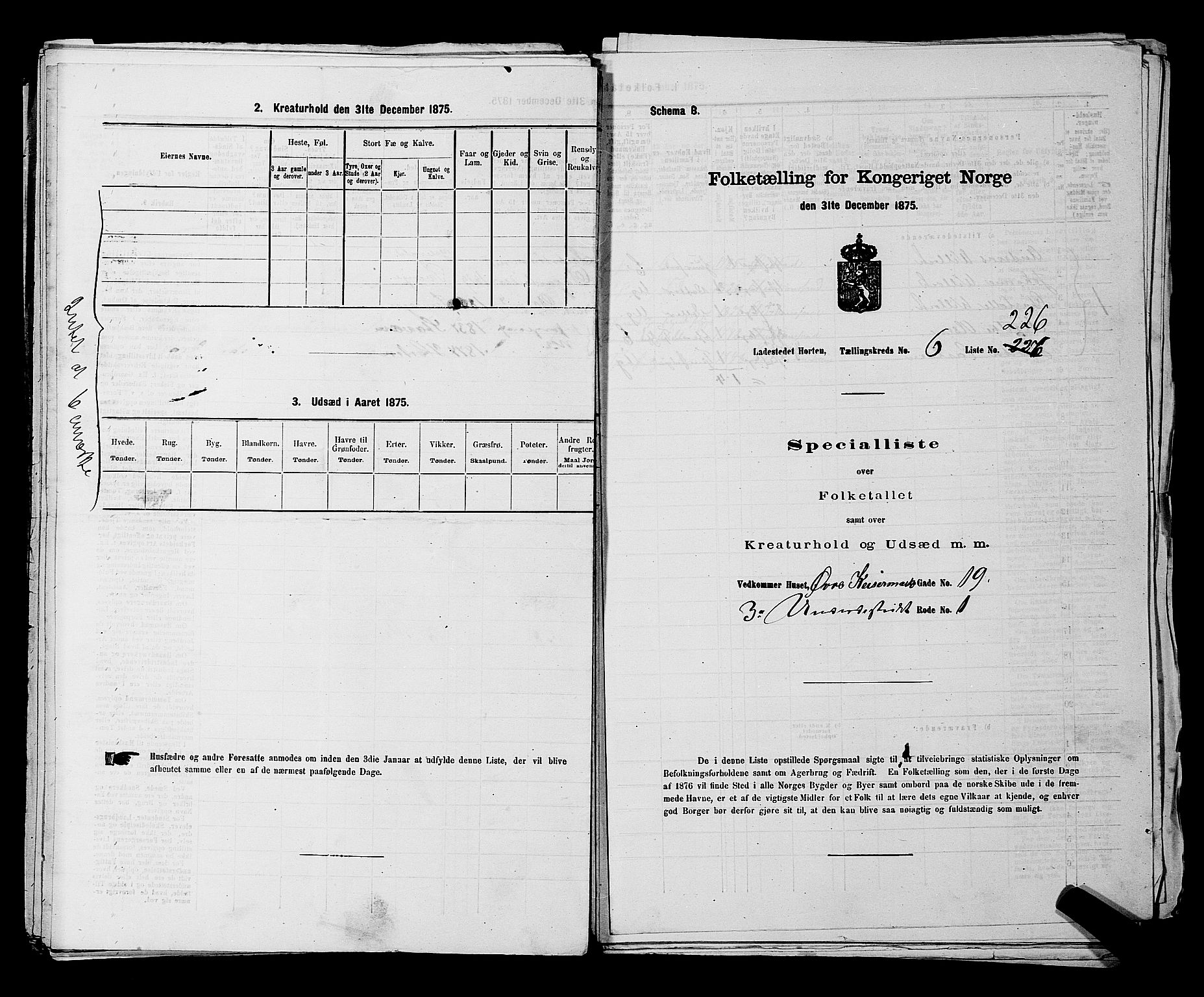 SAKO, 1875 census for 0703P Horten, 1875, p. 518