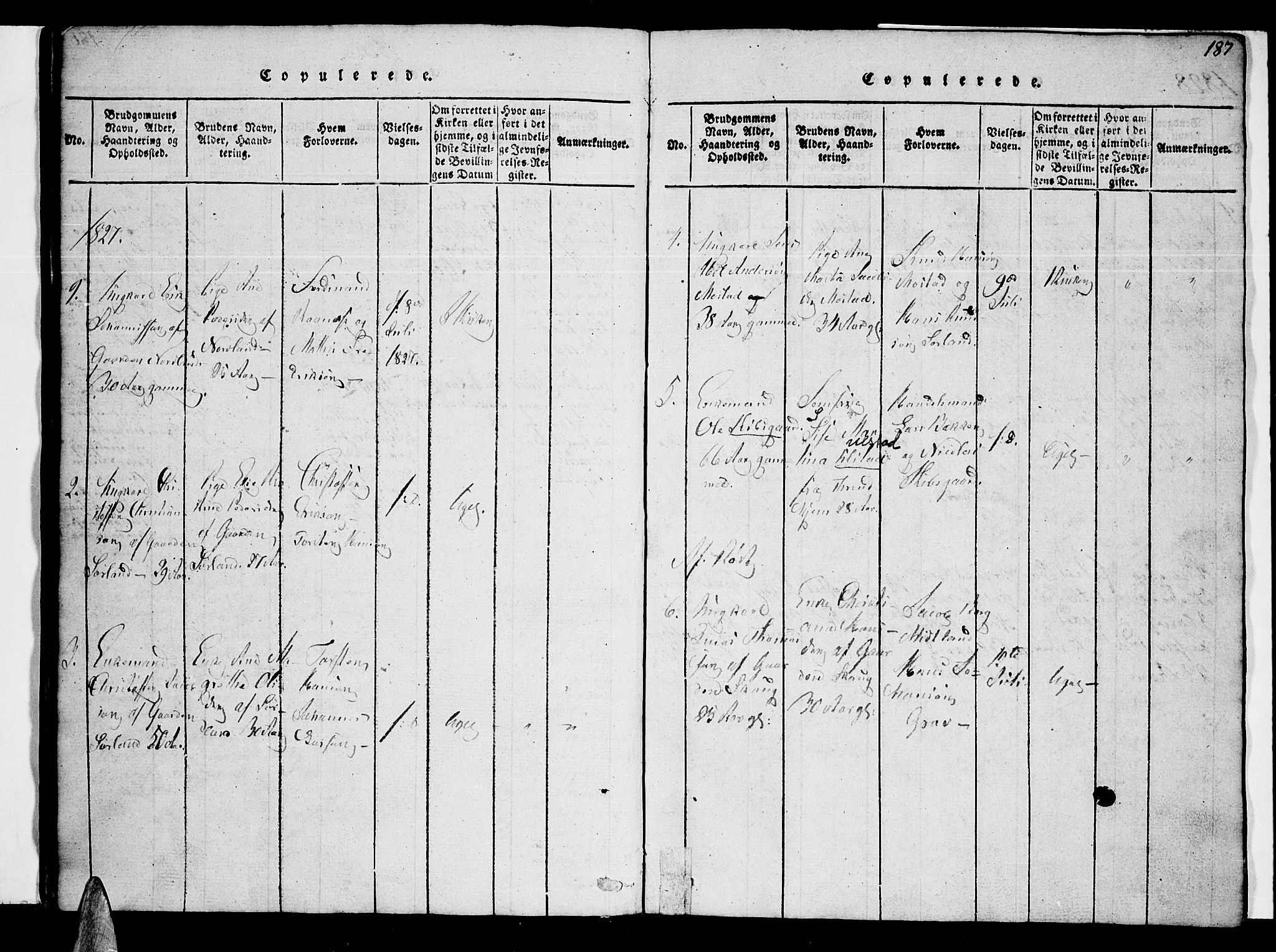 Ministerialprotokoller, klokkerbøker og fødselsregistre - Nordland, SAT/A-1459/807/L0120: Parish register (official) no. 807A03, 1821-1848, p. 187