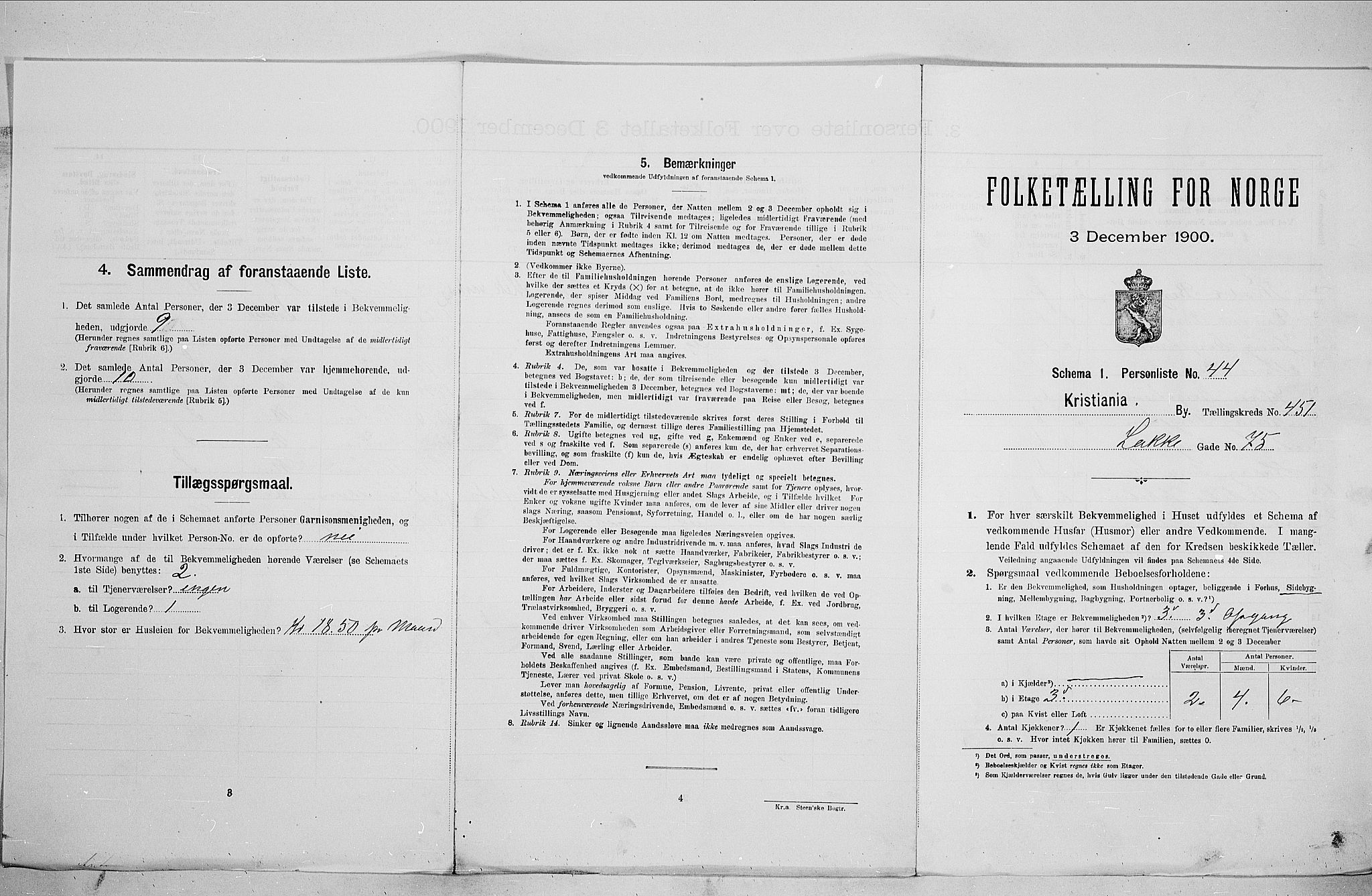 SAO, 1900 census for Kristiania, 1900, p. 51148