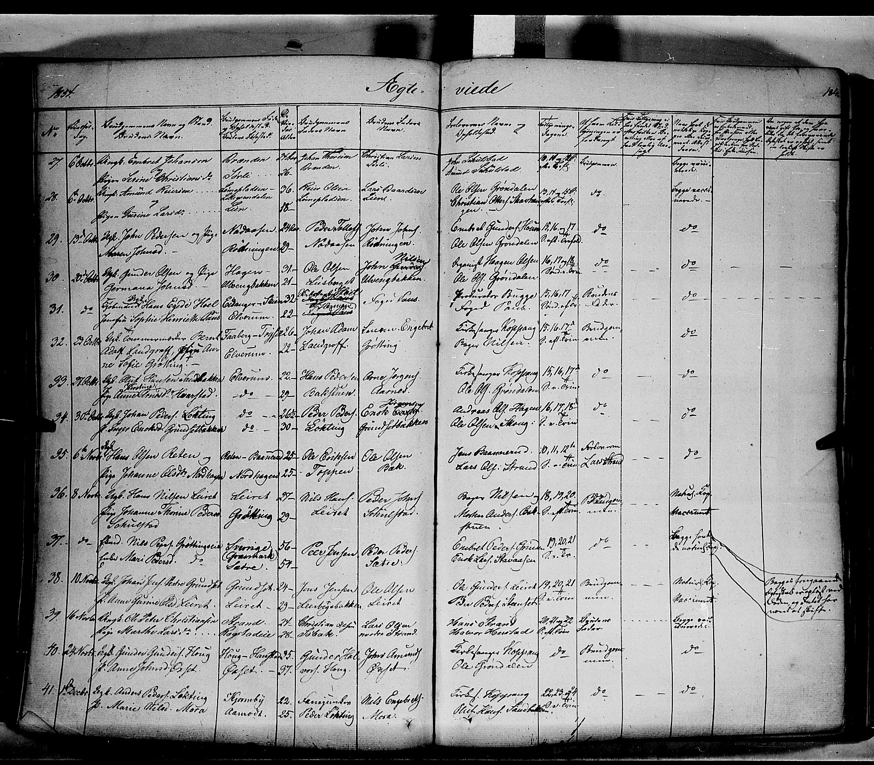 Elverum prestekontor, SAH/PREST-044/H/Ha/Haa/L0009: Parish register (official) no. 9, 1843-1856, p. 184