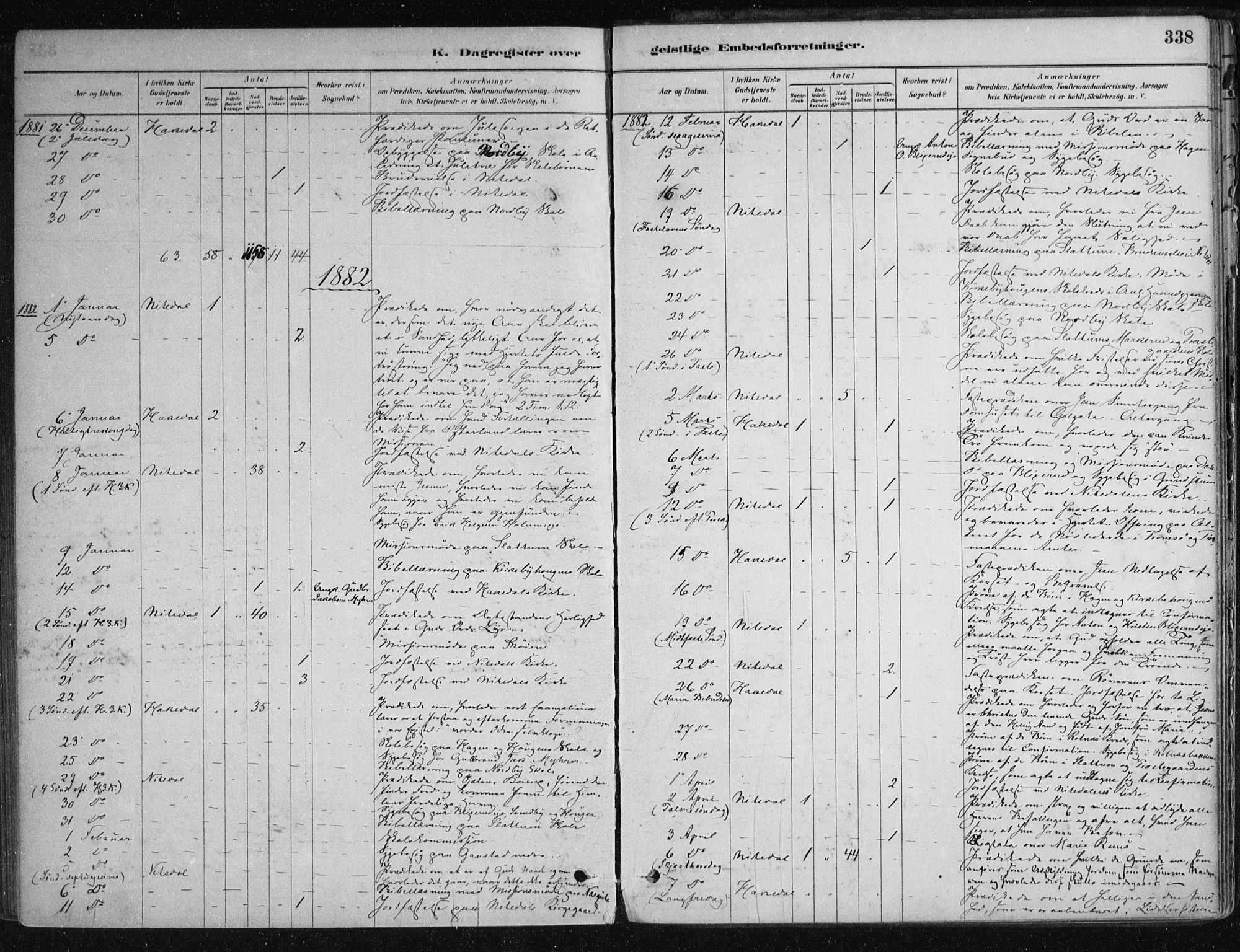 Nittedal prestekontor Kirkebøker, AV/SAO-A-10365a/F/Fa/L0007: Parish register (official) no. I 7, 1879-1901, p. 338