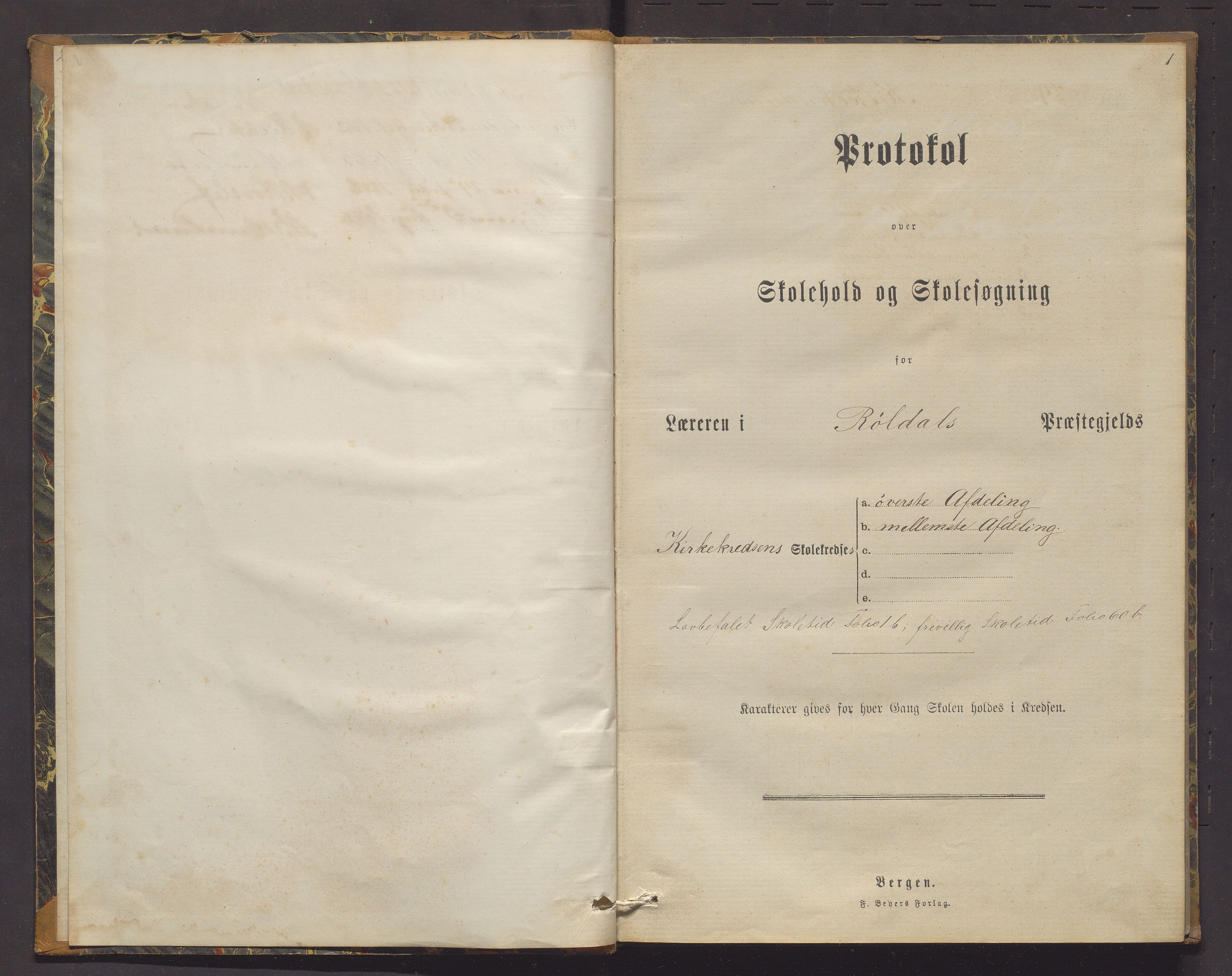 Røldal kommune. Barneskulane, IKAH/1229-231/H/Ha/L0003: Karakterprotokoll for Kyrkje krins, 1879-1900