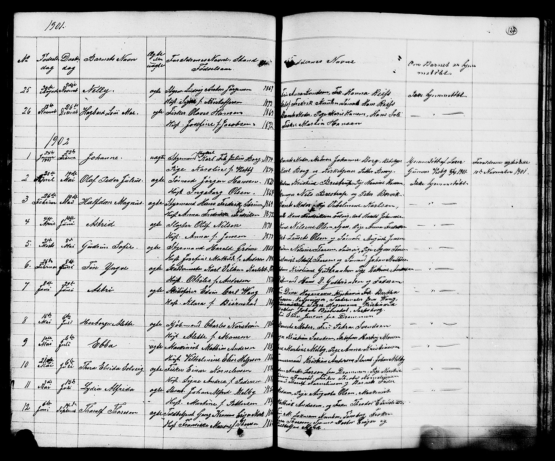 Stavern kirkebøker, AV/SAKO-A-318/G/Ga/L0002: Parish register (copy) no. 2, 1839-1909, p. 127