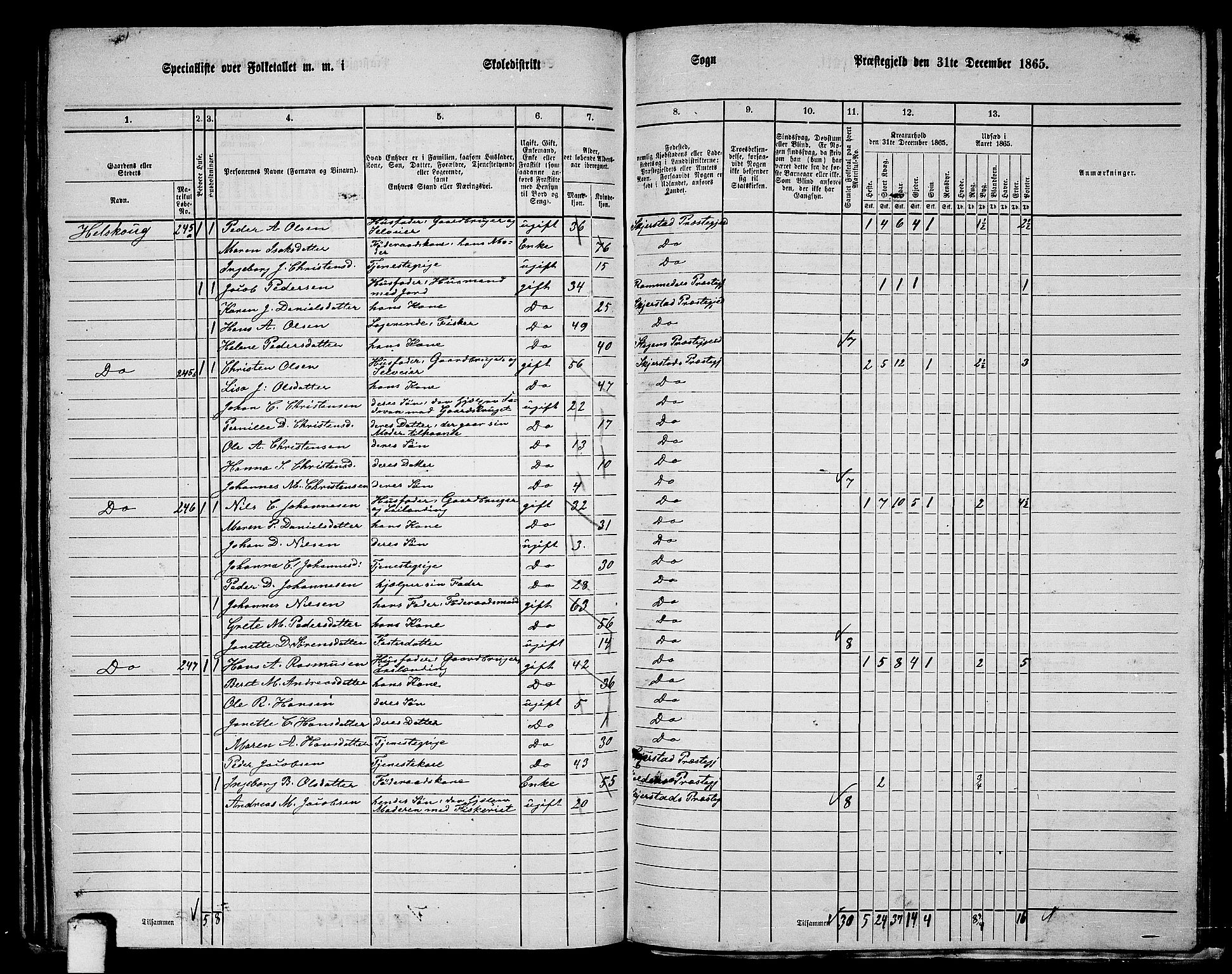 RA, 1865 census for Skjerstad, 1865, p. 120