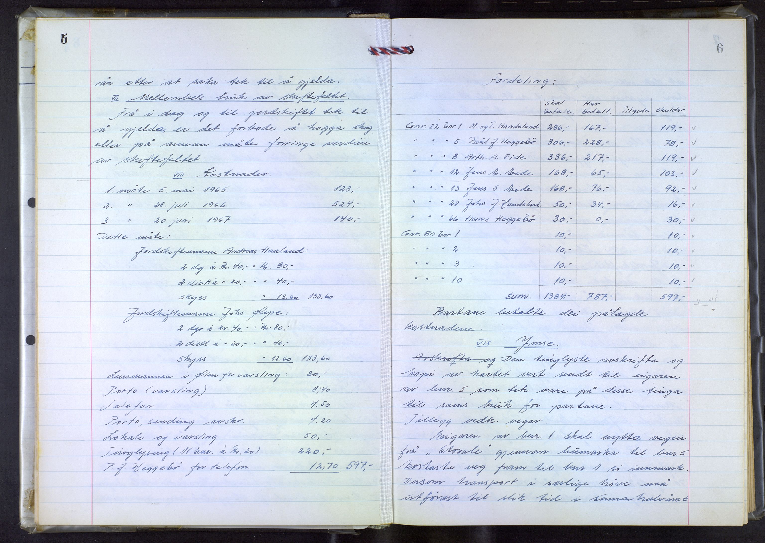 Hordaland jordskiftedøme - VII Indre Sunnhordland jordskiftedistrikt, AV/SAB-A-7401/A/Aa/L0032: Forhandlingsprotokoll, 1967-1973, p. 5-6