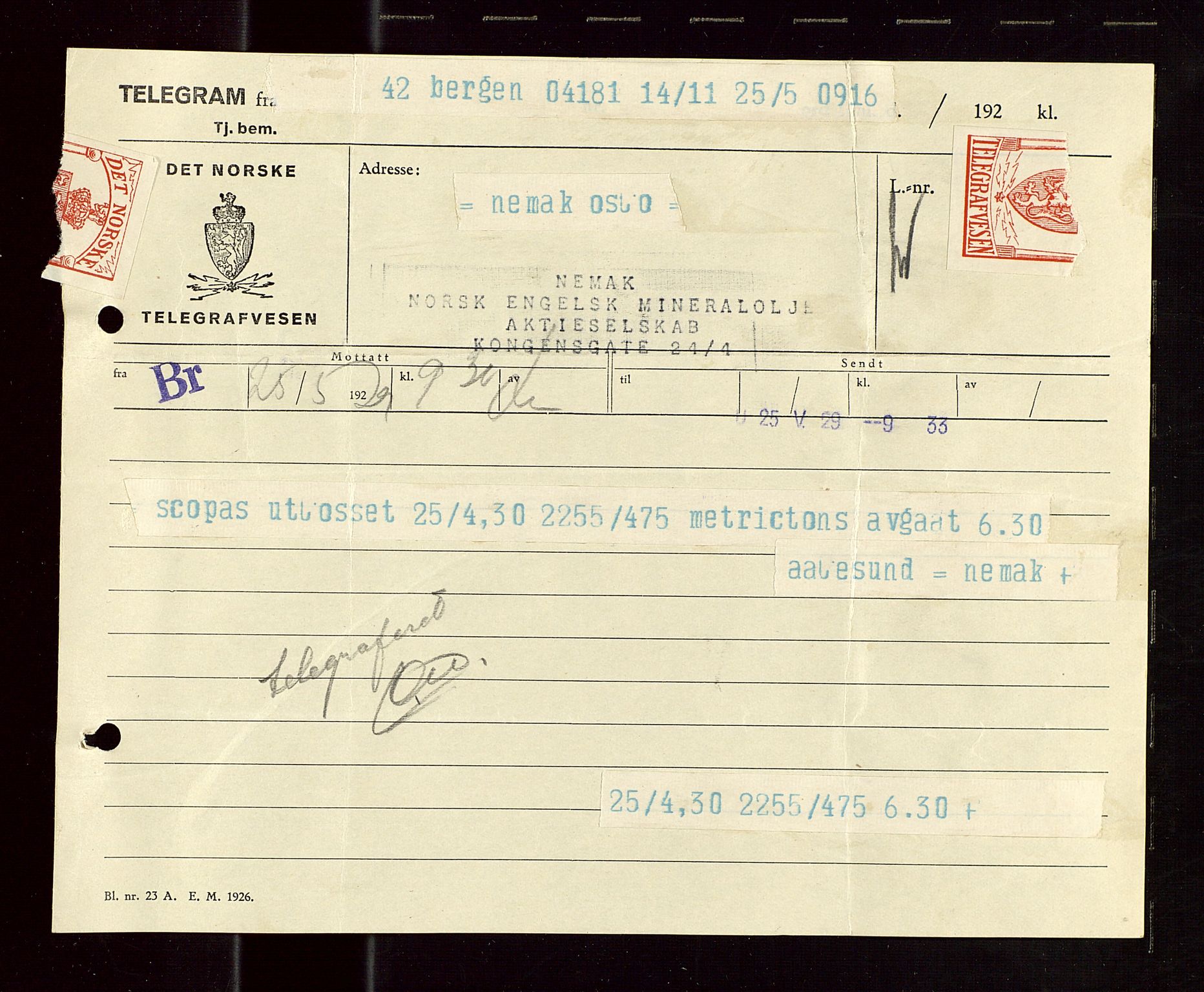 Pa 1521 - A/S Norske Shell, AV/SAST-A-101915/E/Ea/Eaa/L0018: Sjefskorrespondanse, 1929, p. 13