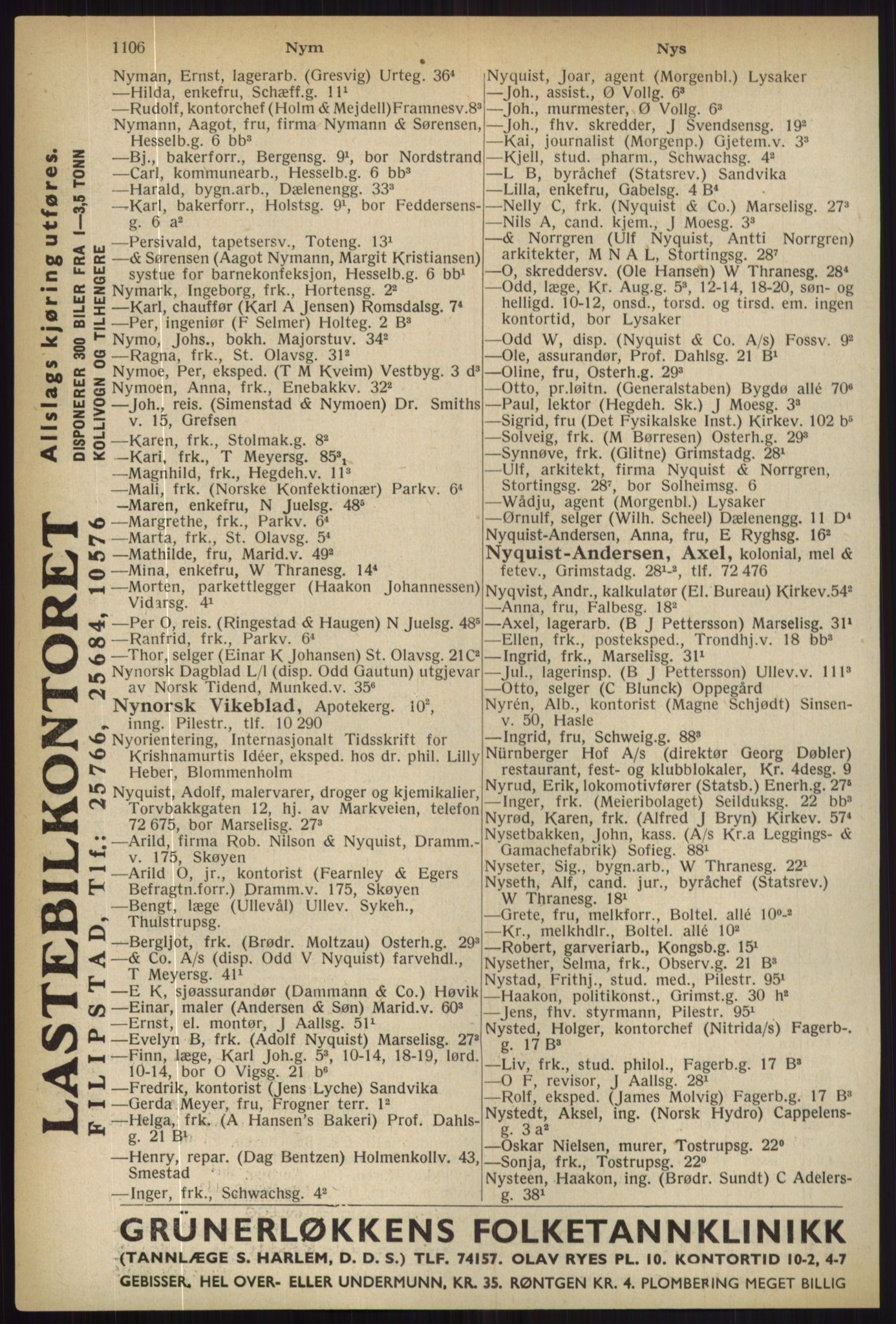 Kristiania/Oslo adressebok, PUBL/-, 1936, p. 1106