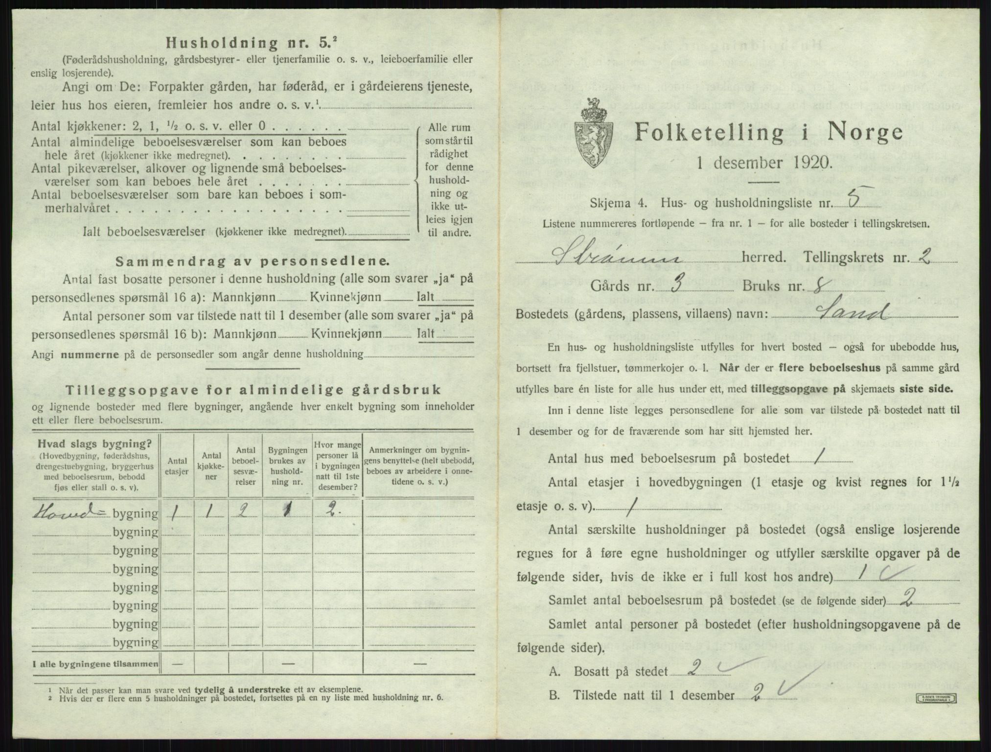 SAKO, 1920 census for Strømm, 1920, p. 147