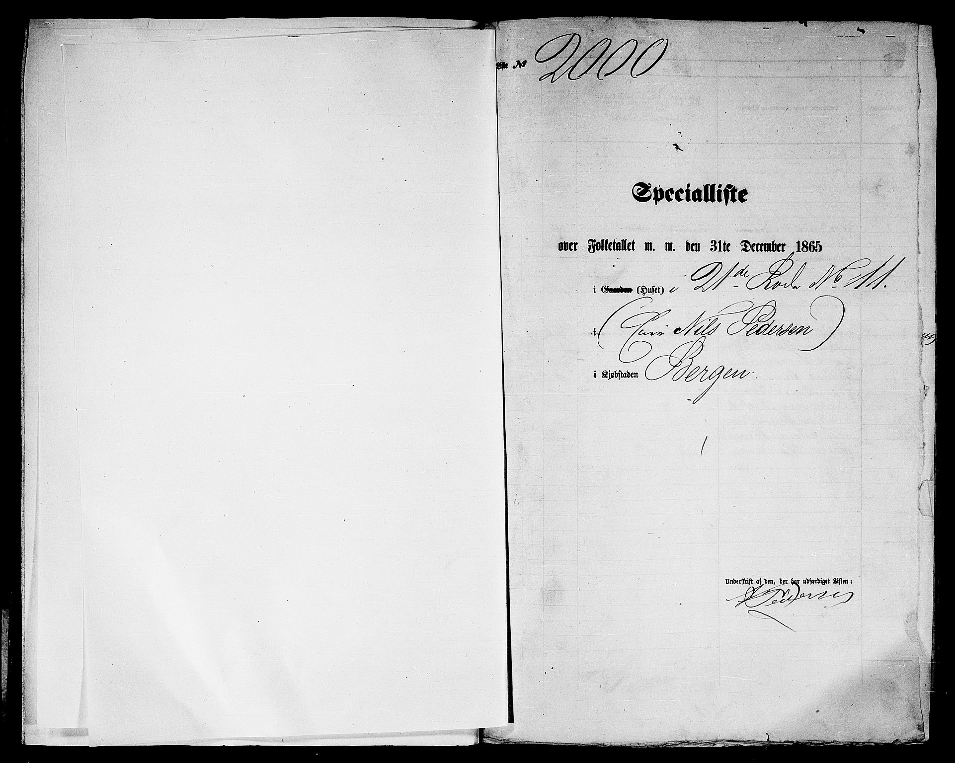 RA, 1865 census for Bergen, 1865, p. 4091