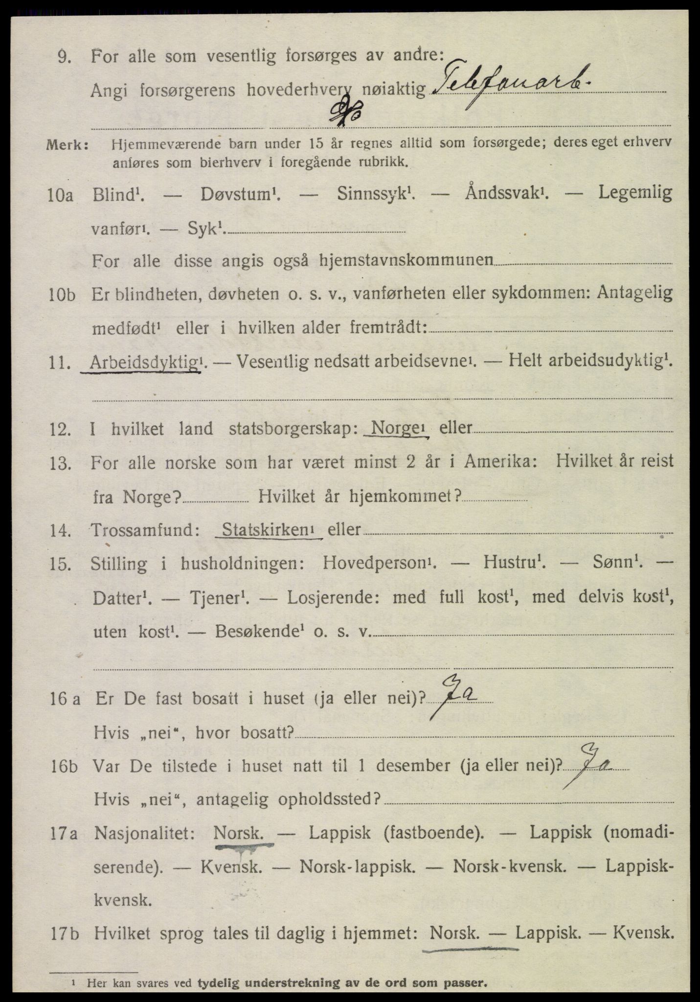 SAT, 1920 census for Vefsn, 1920, p. 10150