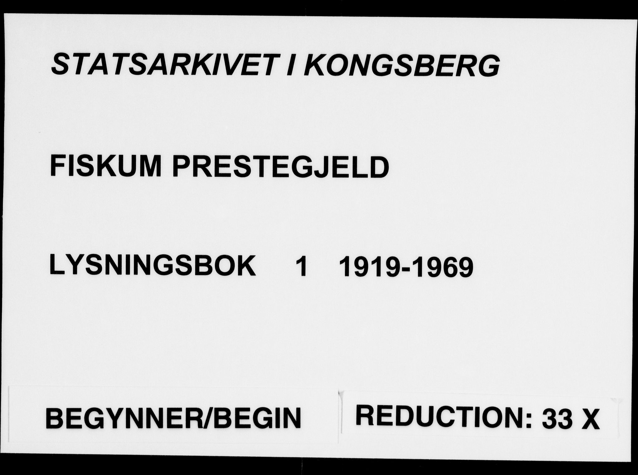 Fiskum kirkebøker, SAKO/A-15/H/Ha/L0001: Banns register no. 1, 1919-1969
