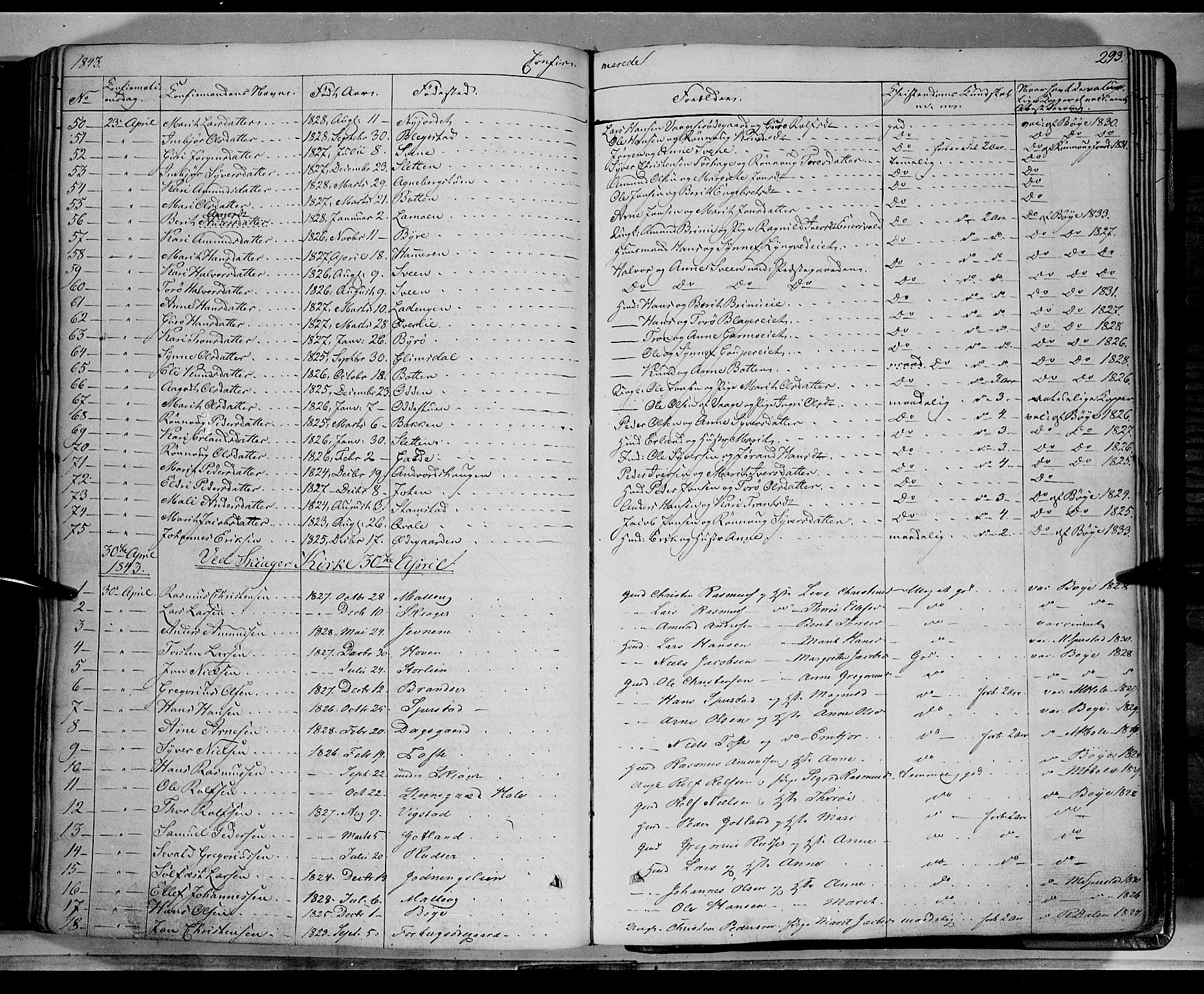 Lom prestekontor, AV/SAH-PREST-070/K/L0006: Parish register (official) no. 6A, 1837-1863, p. 293