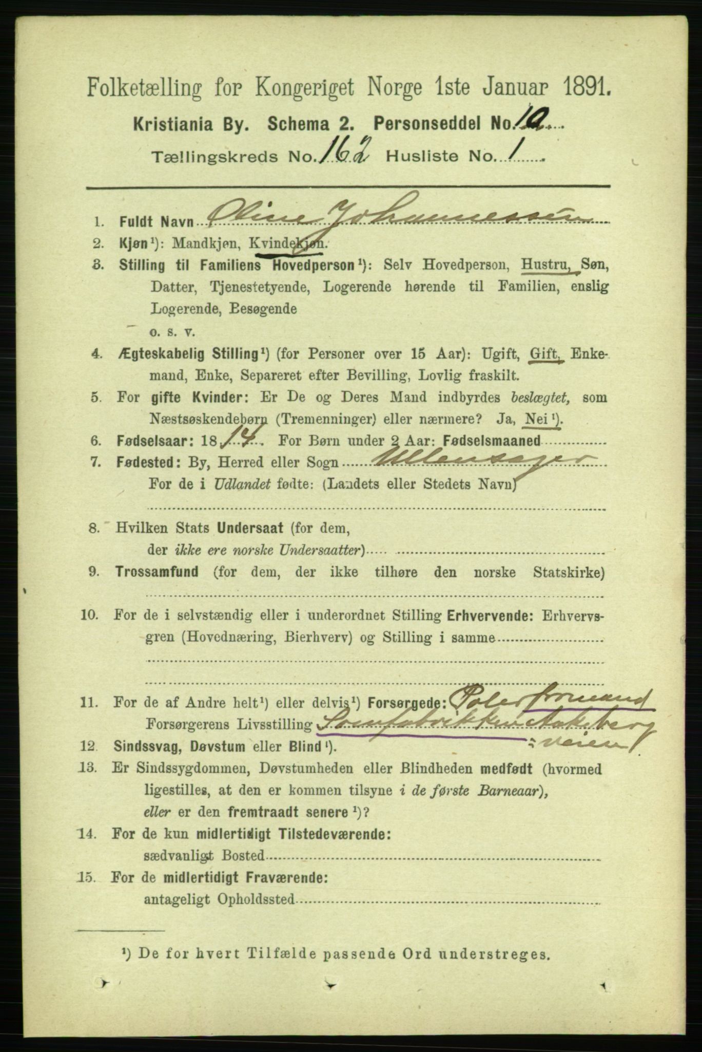 RA, 1891 census for 0301 Kristiania, 1891, p. 92589