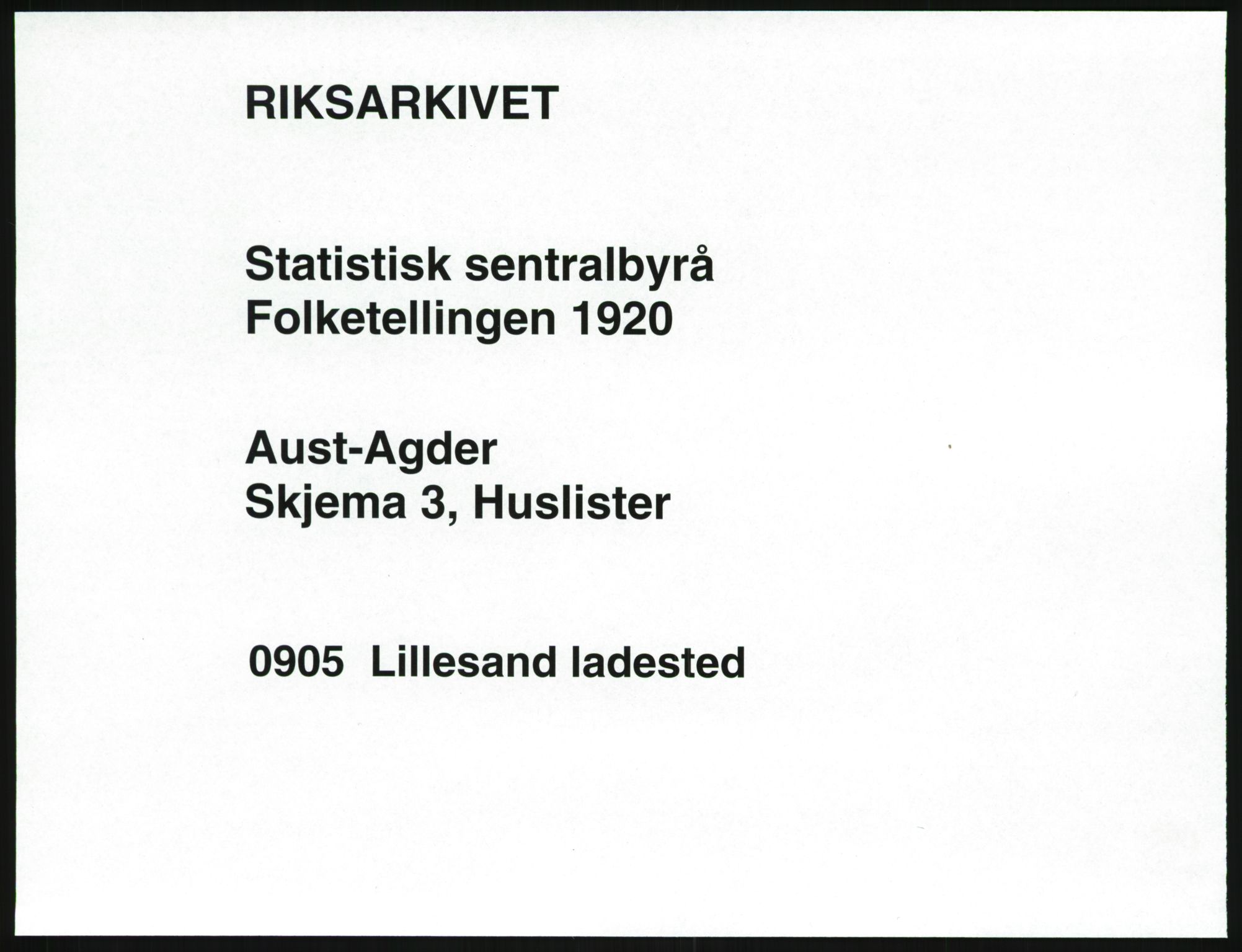 SAK, 1920 census for Lillesand, 1920, p. 15