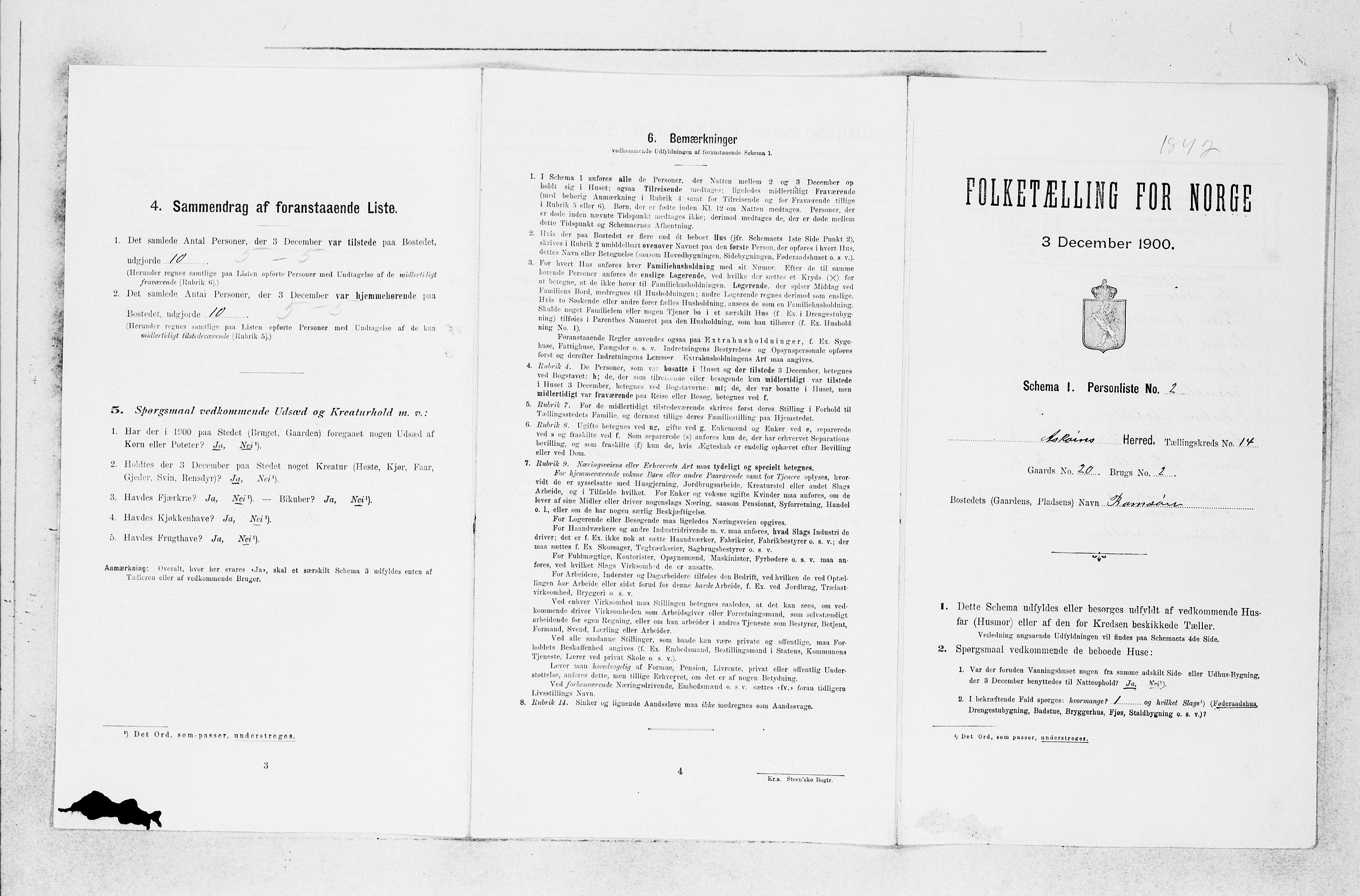 SAB, 1900 census for Askøy, 1900, p. 1951