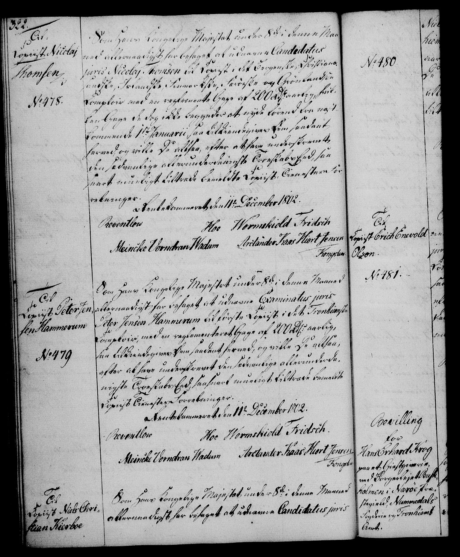 Rentekammeret, Kammerkanselliet, AV/RA-EA-3111/G/Gg/Gga/L0017: Norsk ekspedisjonsprotokoll med register (merket RK 53.17), 1801-1803, p. 322