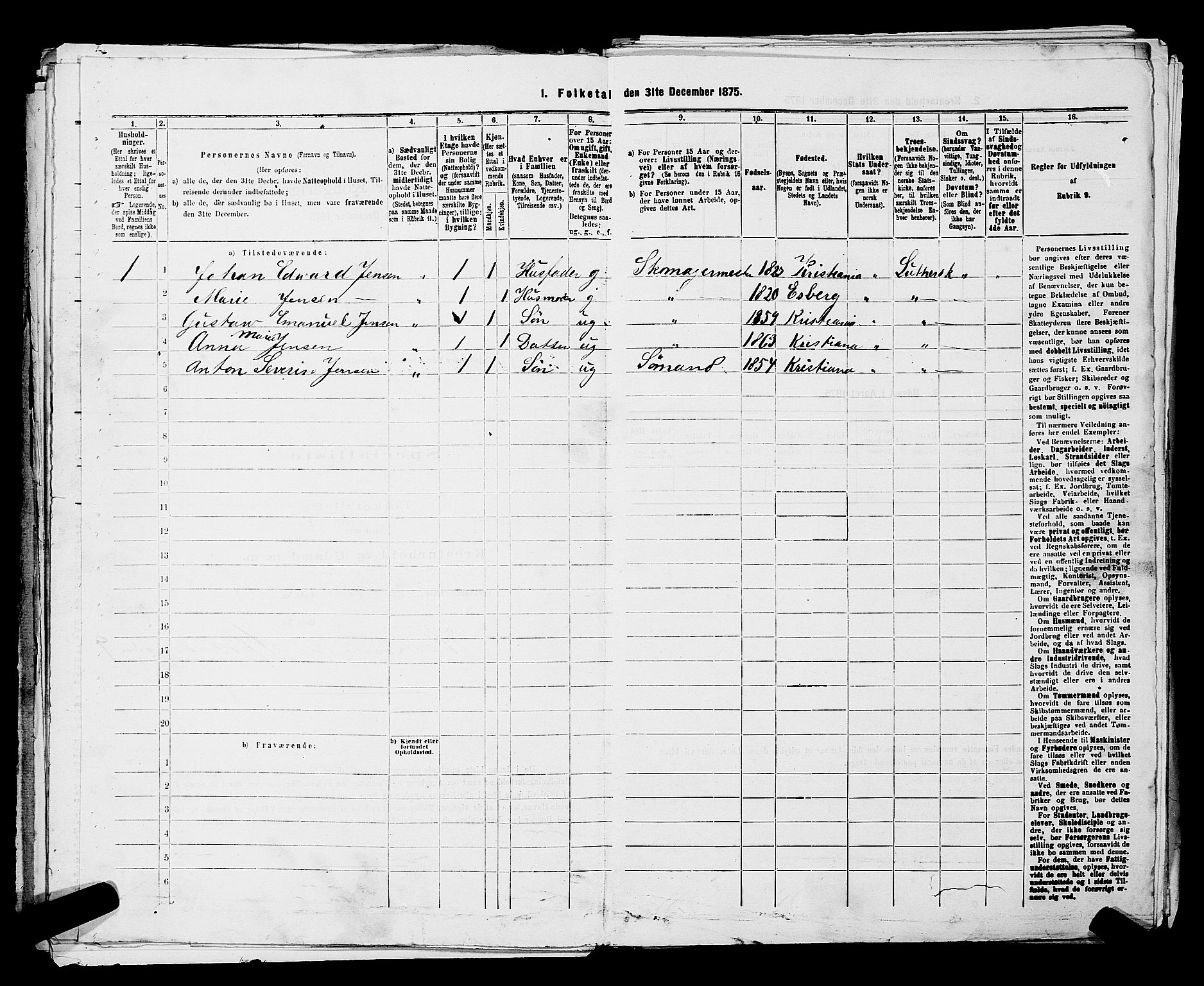 RA, 1875 census for 0301 Kristiania, 1875, p. 3392