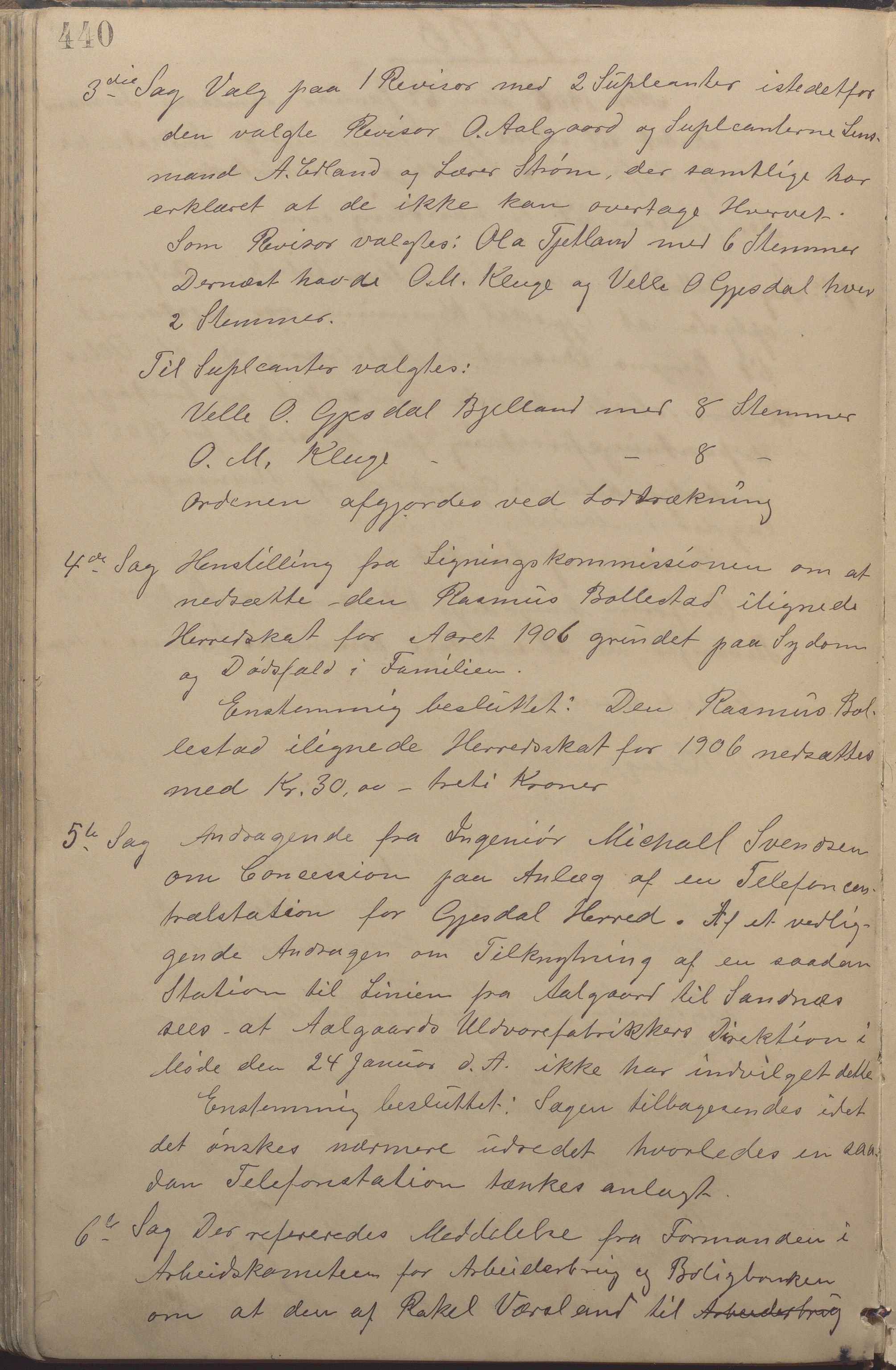 Gjesdal kommune - Formannskapet, IKAR/K-101383/A/Aa/L0003: Møtebok, 1896-1906, p. 440