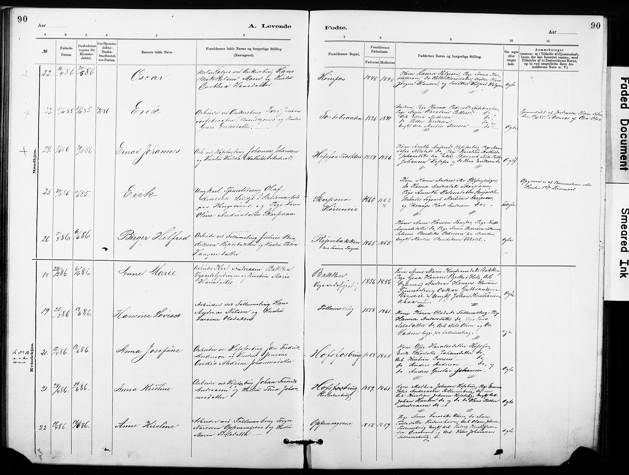 Hønefoss kirkebøker, AV/SAKO-A-609/G/Ga/L0001: Parish register (copy) no. 1, 1870-1887, p. 90