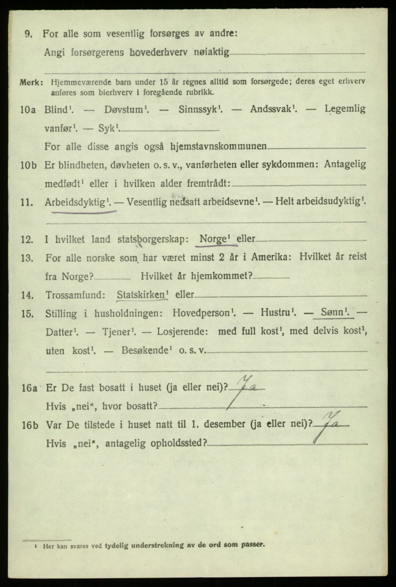 SAB, 1920 census for Fjell, 1920, p. 11633