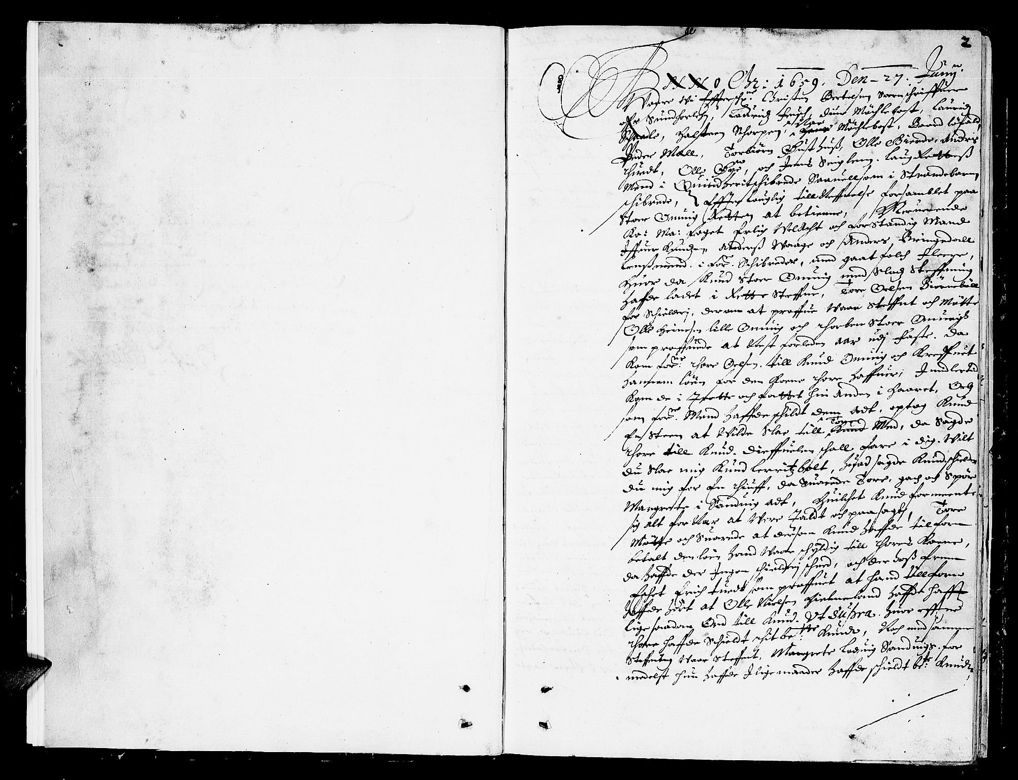 Sunnhordland sorenskrivar, AV/SAB-A-2401/1/F/Faa/L0007: Tingbøker, 1659-1661, p. 1b-2a