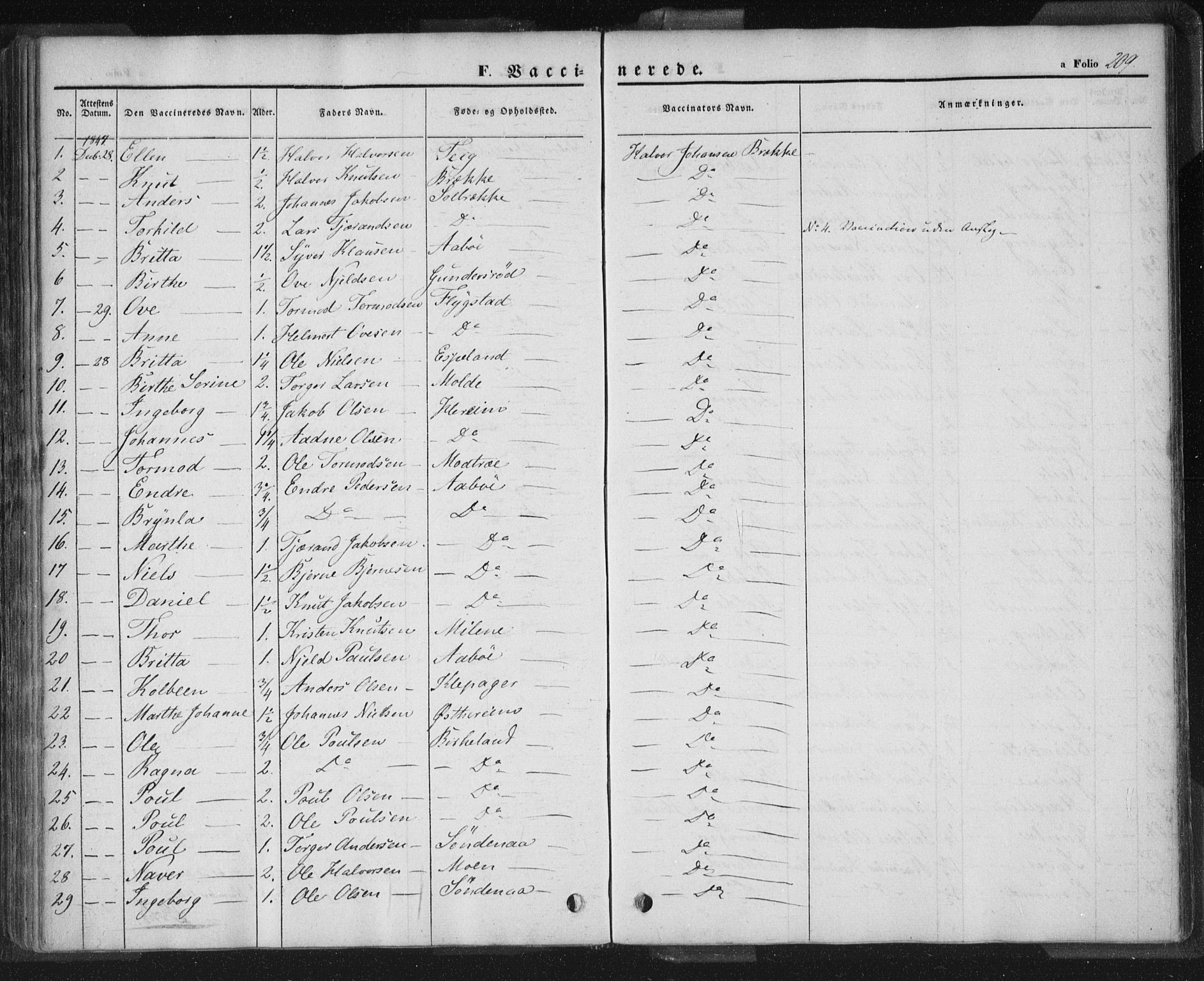 Sand sokneprestkontor, AV/SAST-A-101848/01/III/L0002: Parish register (official) no. A 2, 1838-1859, p. 209