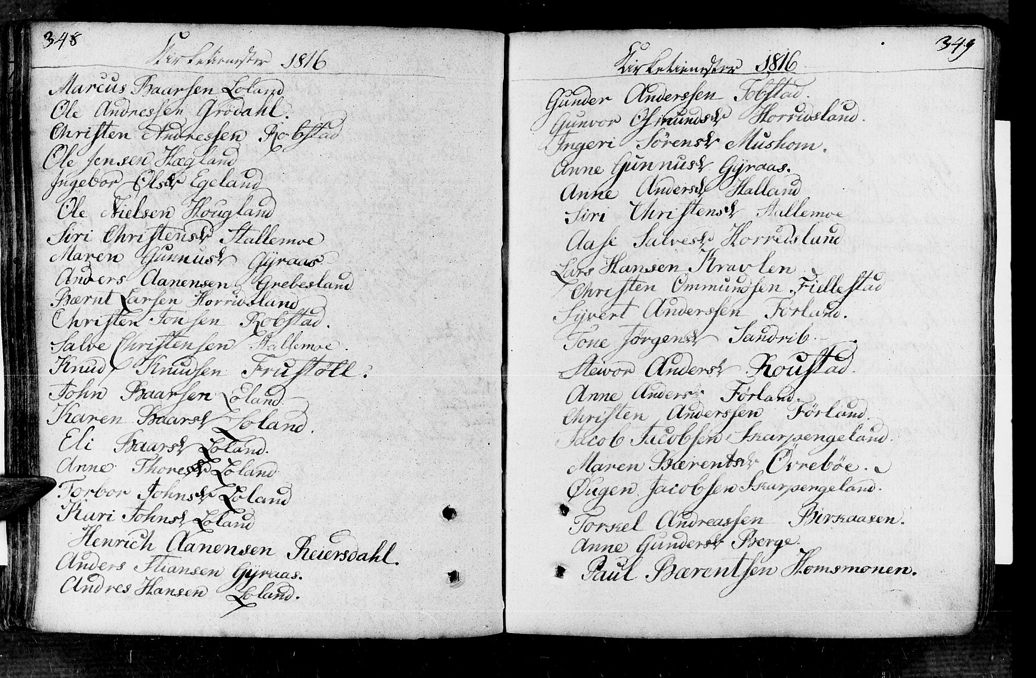 Vennesla sokneprestkontor, AV/SAK-1111-0045/Fa/Fac/L0002: Parish register (official) no. A 2, 1785-1834, p. 348-349